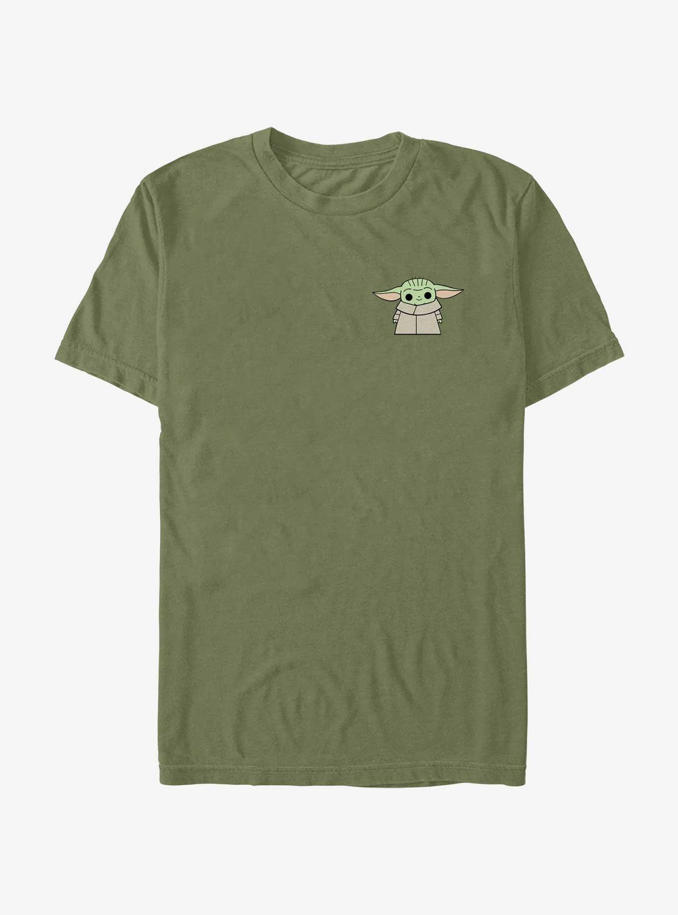 Star Wars The Mandalorian Grogu Chest Icon T-Shirt, MIL GRN, hi-res