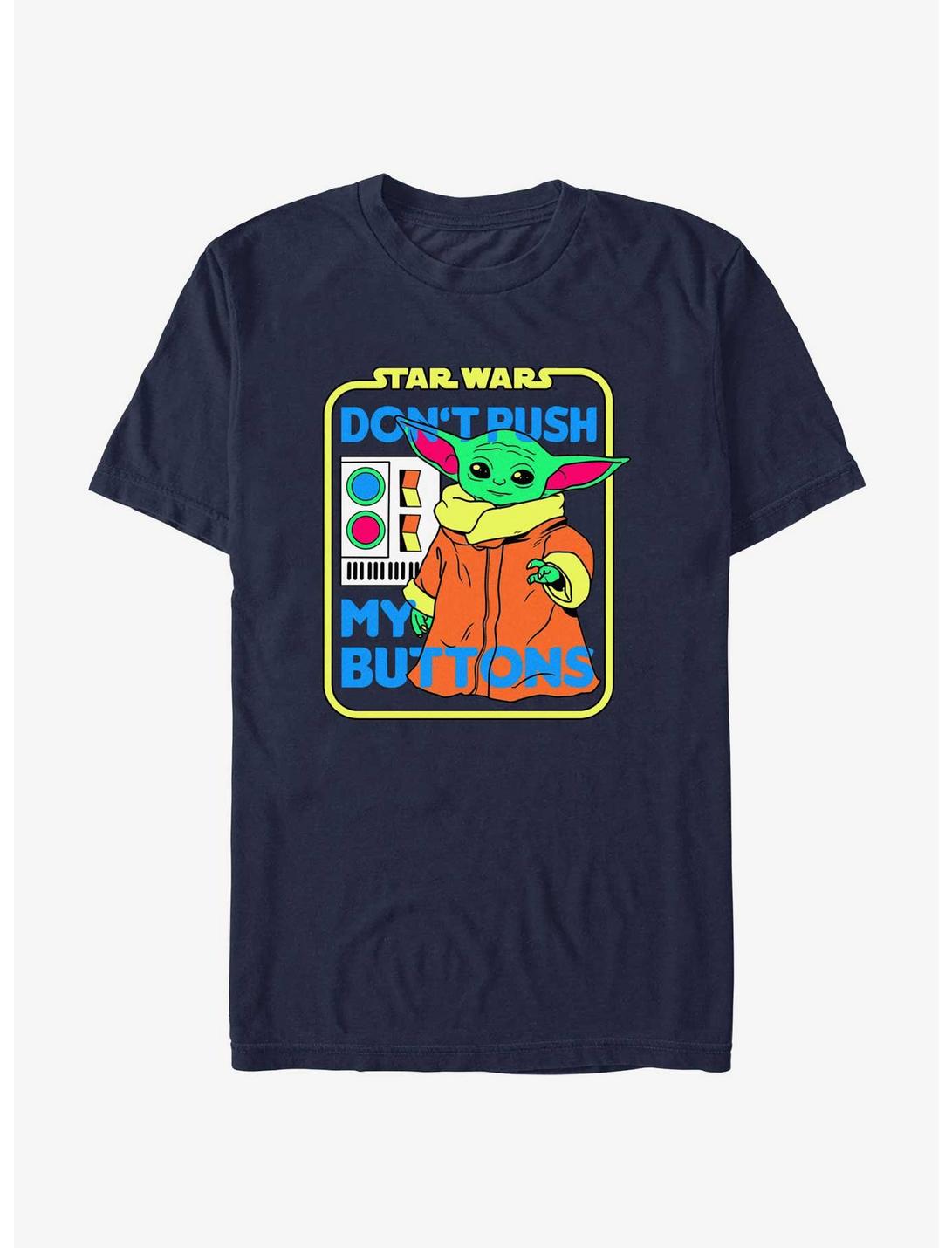 Star Wars The Mandalorian Grogu Don't Push My Buttons T-Shirt, NAVY, hi-res