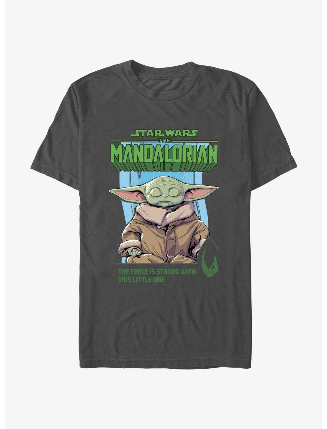 Star Wars The Mandalorian Grogu Poster T-Shirt, CHARCOAL, hi-res