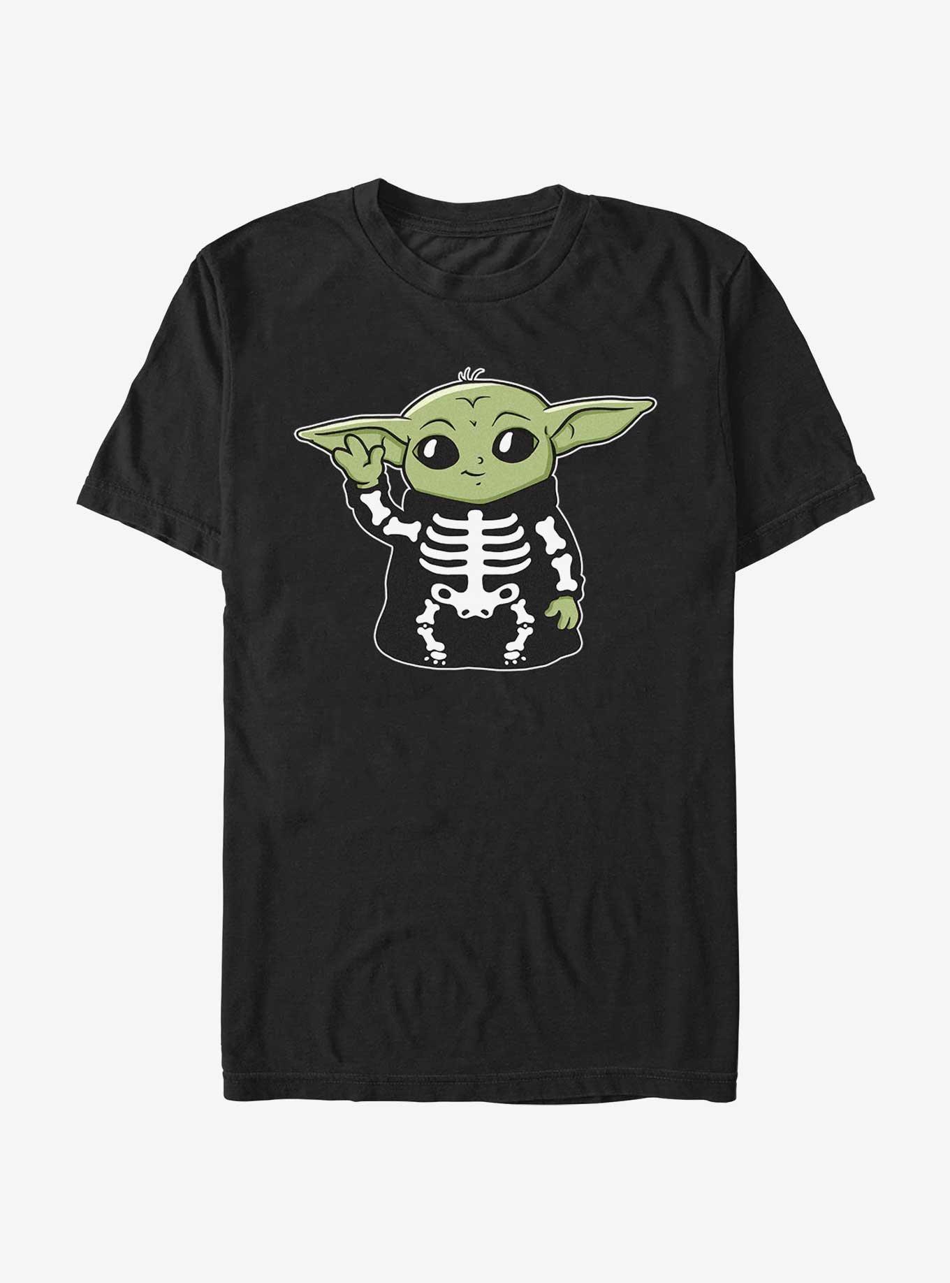 Star Wars The Mandalorian Grogu Skeleton T-Shirt, BLACK, hi-res