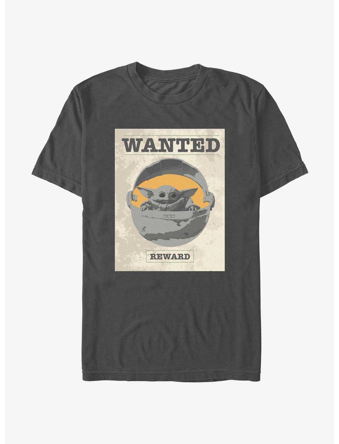 Star Wars The Mandalorian Grogu Wanted Poster T-Shirt, CHARCOAL, hi-res