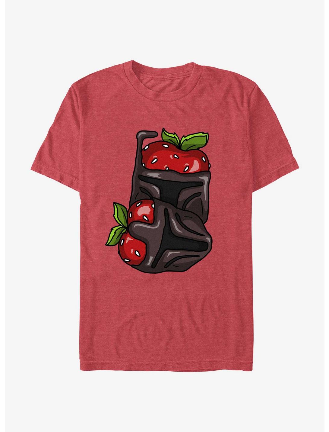 Star Wars The Mandalorian Chocolate Bounty Hunter Strawberries T-Shirt, RED HTR, hi-res