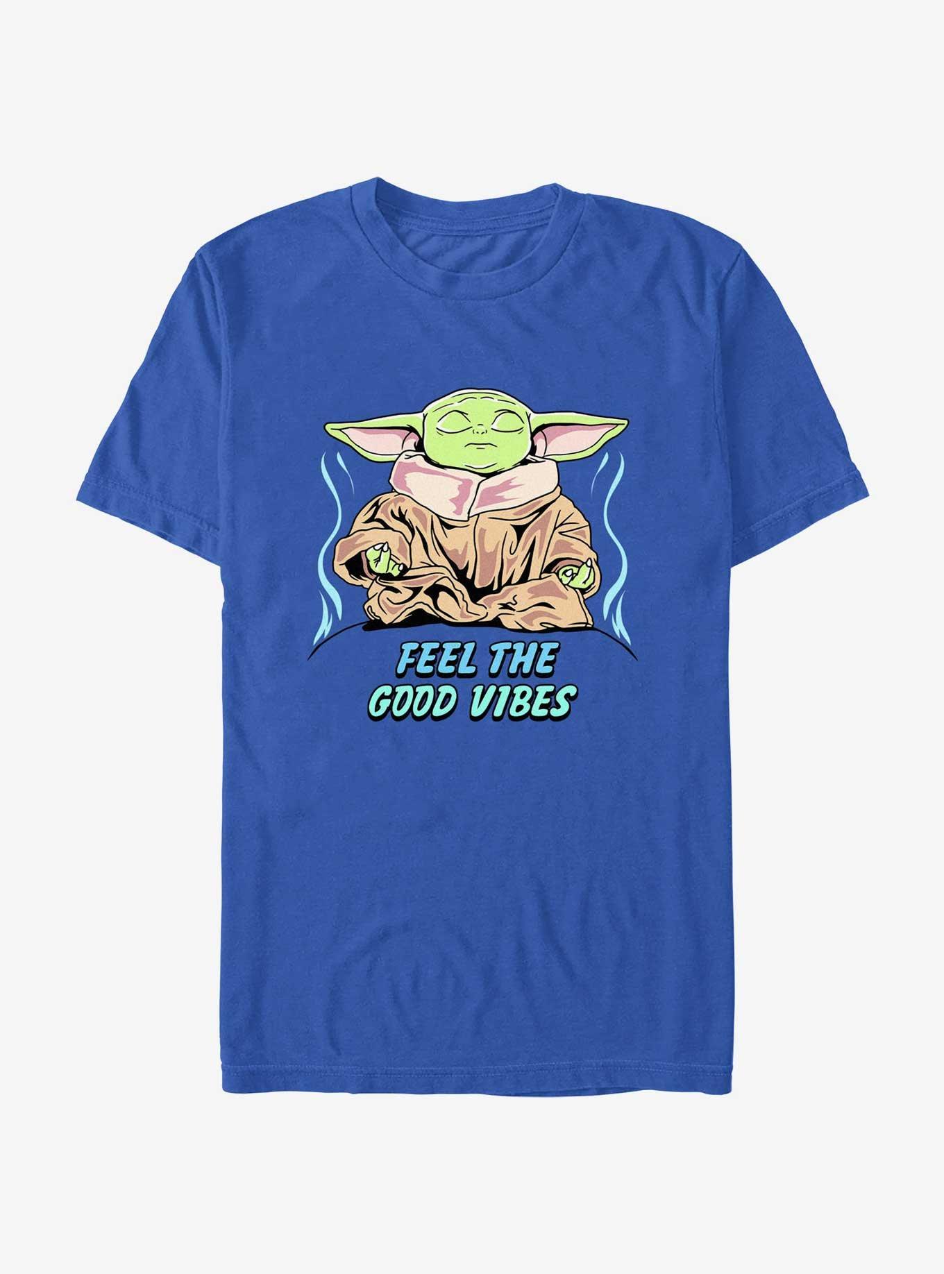 Star Wars The Mandalorian Good Vibes Grogu T-Shirt, ROYAL, hi-res