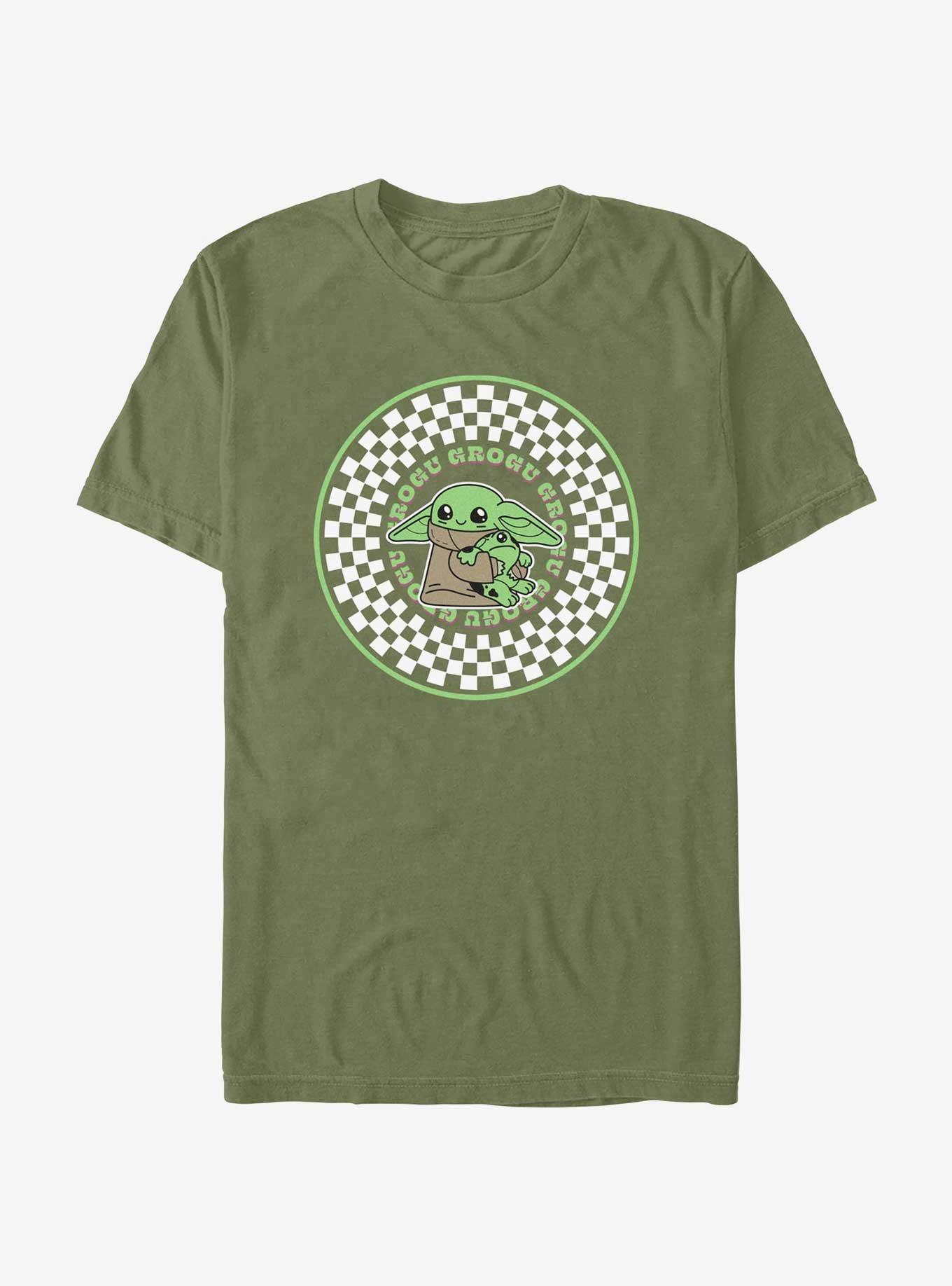 Star Wars The Mandalorian Grogu Checkered Circle T-Shirt, , hi-res