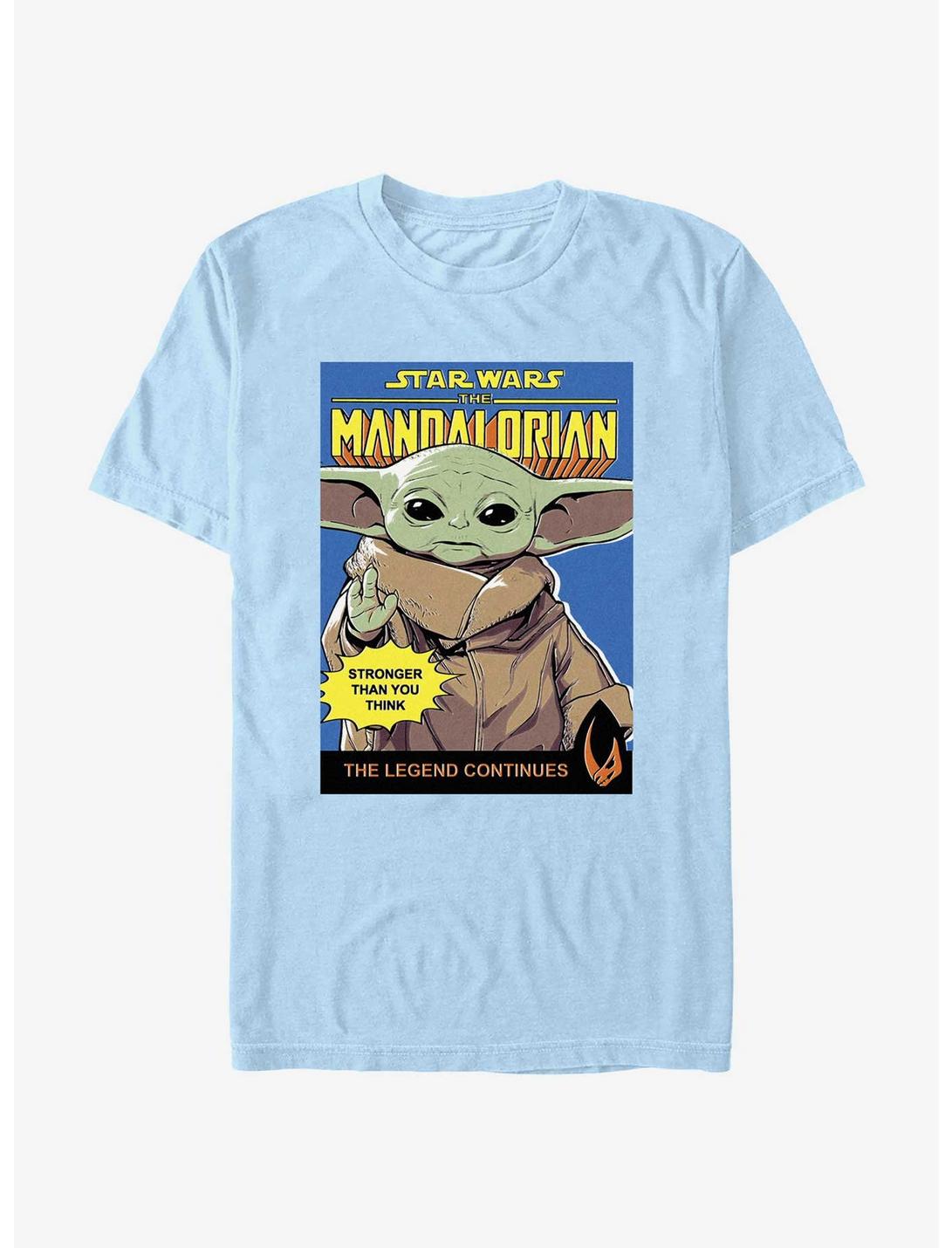 Star Wars The Mandalorian Grogu Legend Continues Poster T-Shirt, LT BLUE, hi-res
