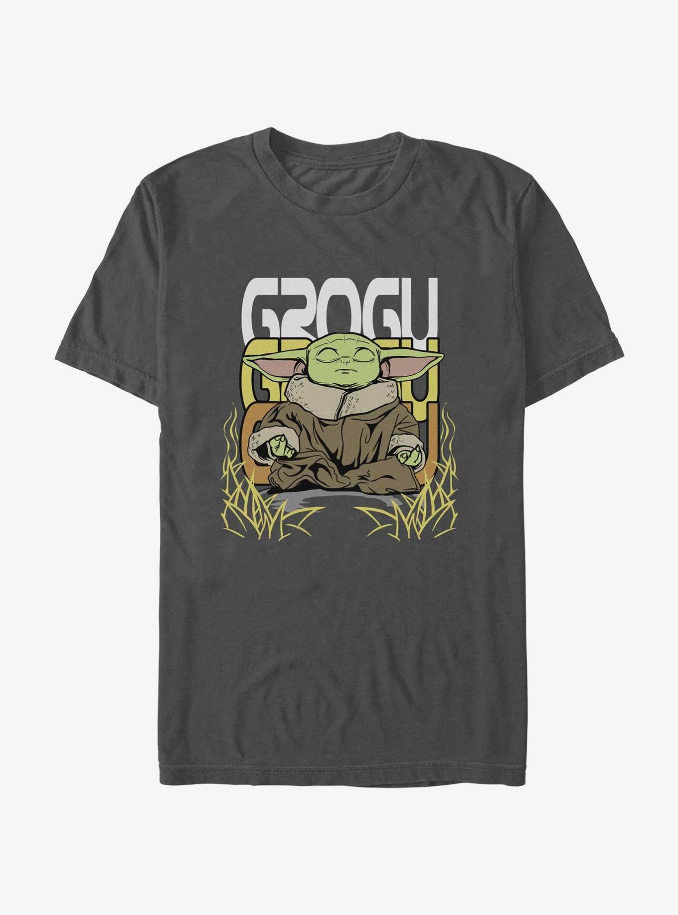 Star Wars The Mandalorian Grogu Meditate T-Shirt, CHARCOAL, hi-res