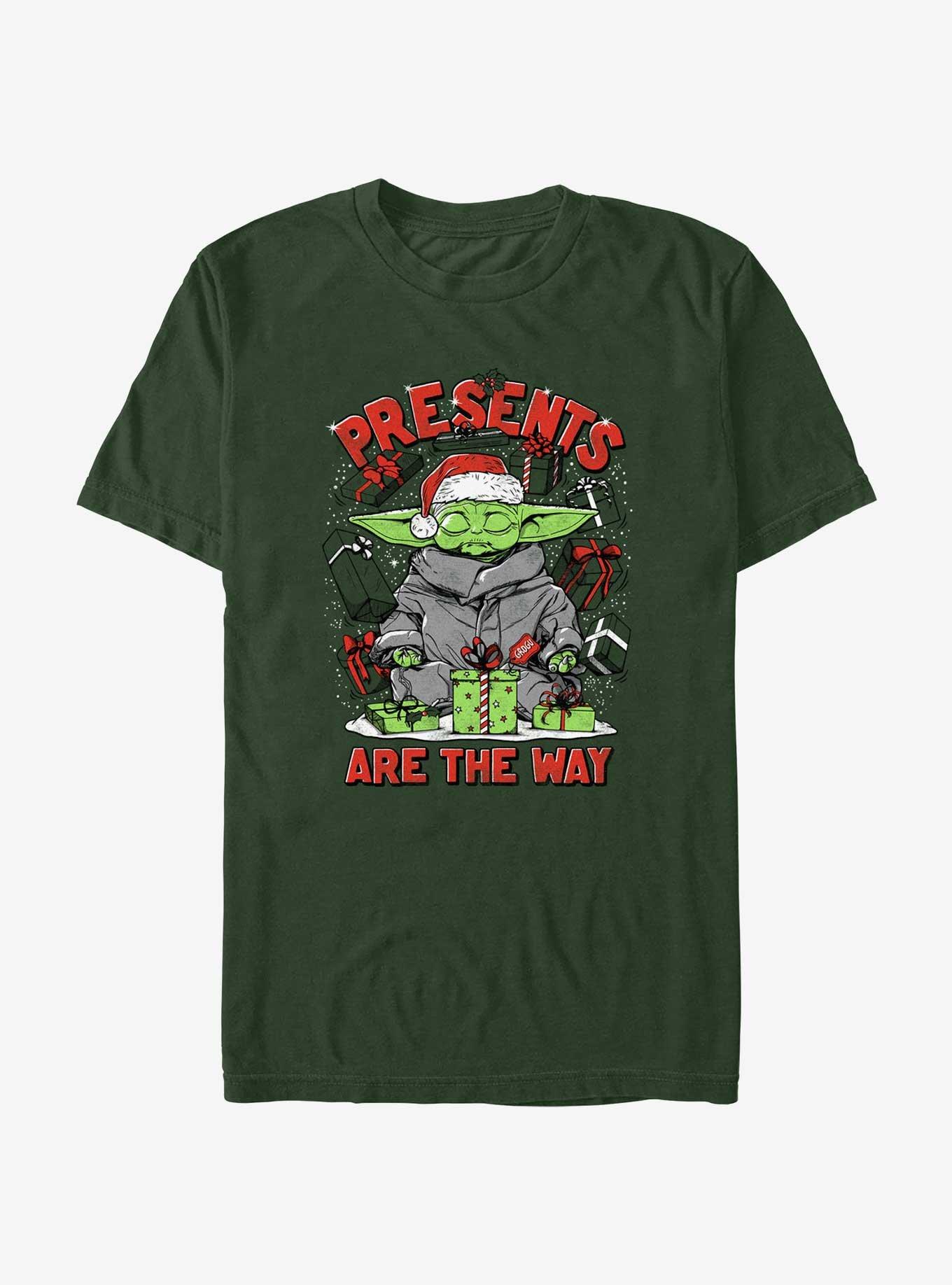 Star Wars The Mandalorian Santa Grogu Gift Exchange T-Shirt, , hi-res