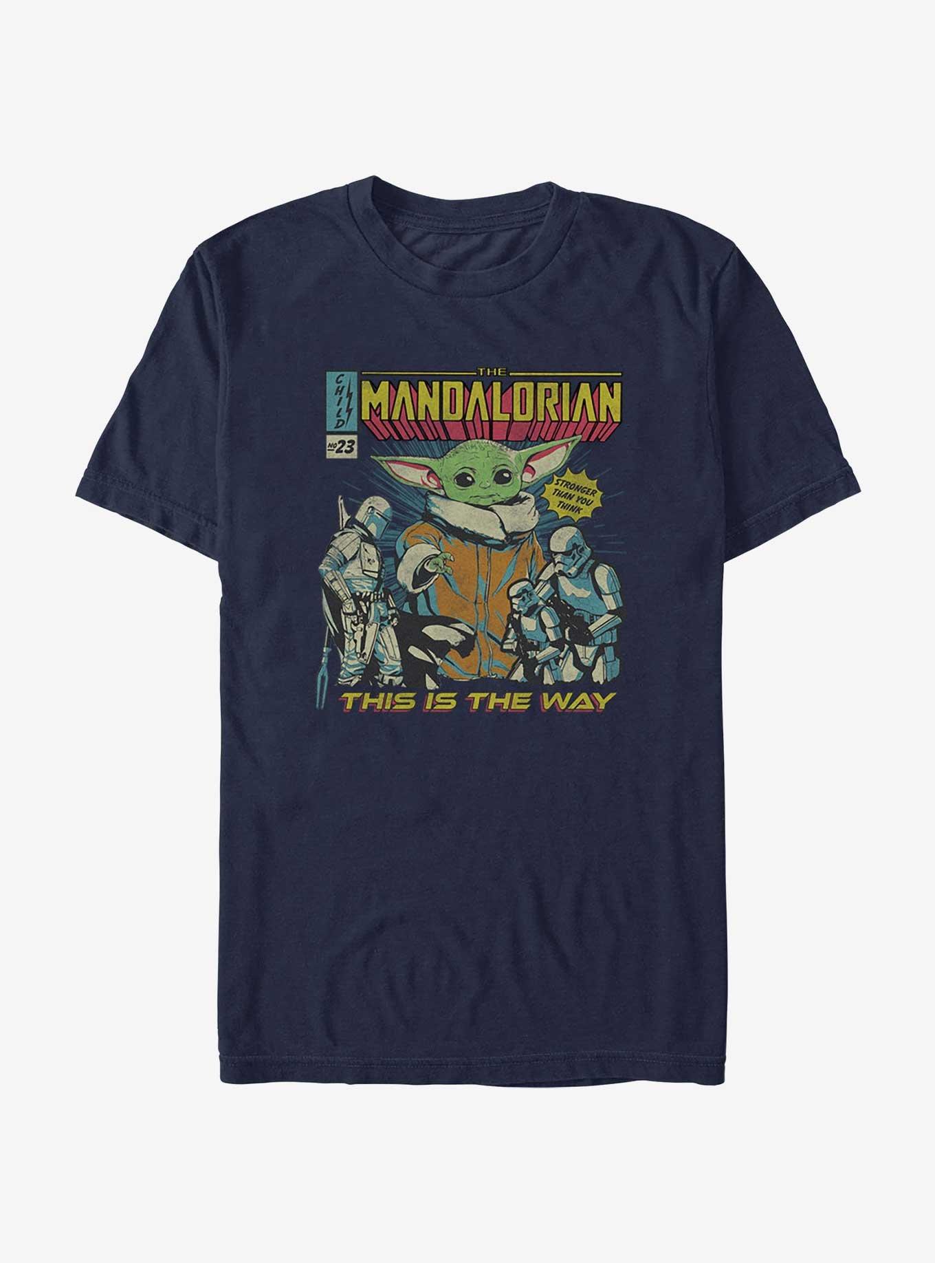 Star Wars The Mandalorian Child Comic Cover T-Shirt, NAVY, hi-res
