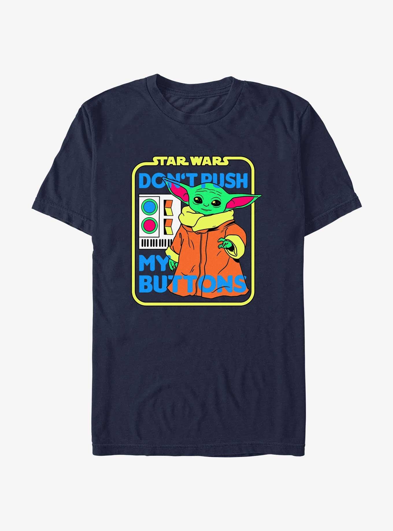 Star Wars The Mandalorian Grogu Don't Push My Buttons T-Shirt, NAVY, hi-res