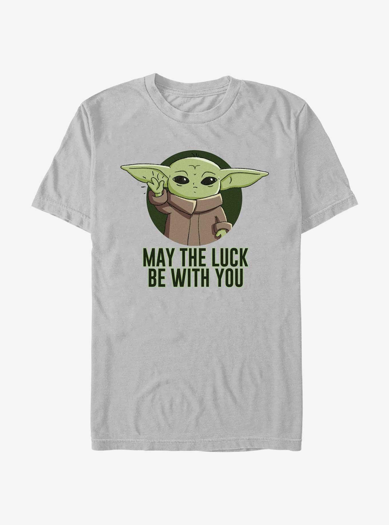 Star Wars The Mandalorian May The Luck Be With You T-Shirt, SILVER, hi-res