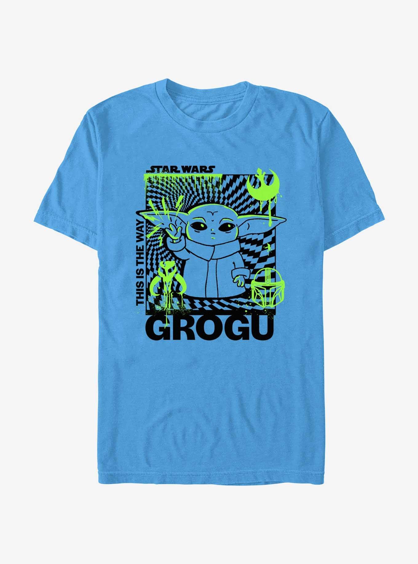 Star Wars The Mandalorian Grogu Spray Paint Icons T-Shirt, TURQ, hi-res