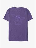 Star Wars The Mandalorian Grogu Waving Outline T-Shirt, PURPLE, hi-res