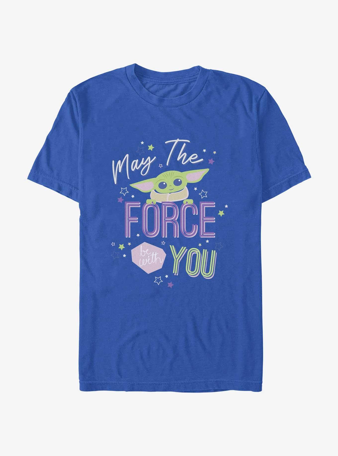 Star Wars The Mandalorian May The Force Be With You T-Shirt, ROYAL, hi-res