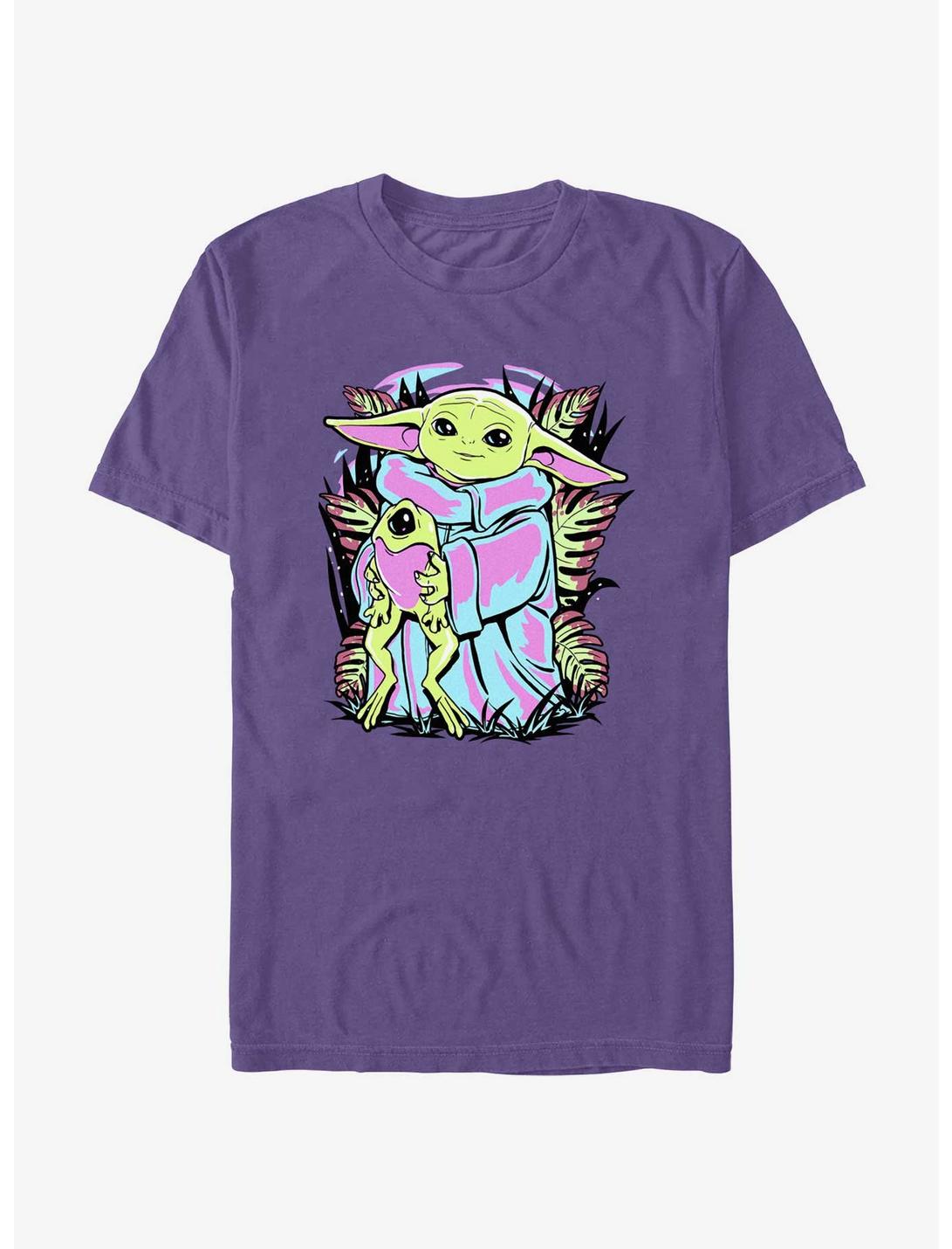 Star Wars The Mandalorian Neon Child and Frog T-Shirt, PURPLE, hi-res
