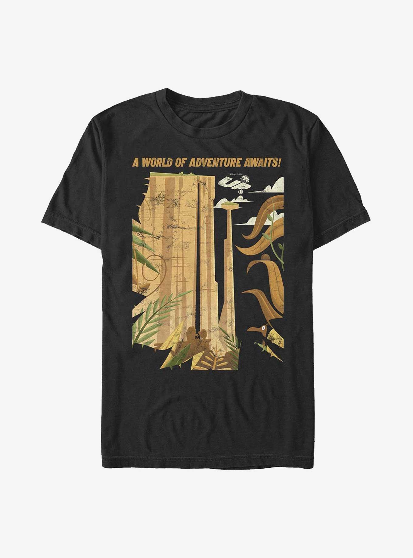 Disney Pixar Up Adventure Awaits Poster T-Shirt, BLACK, hi-res