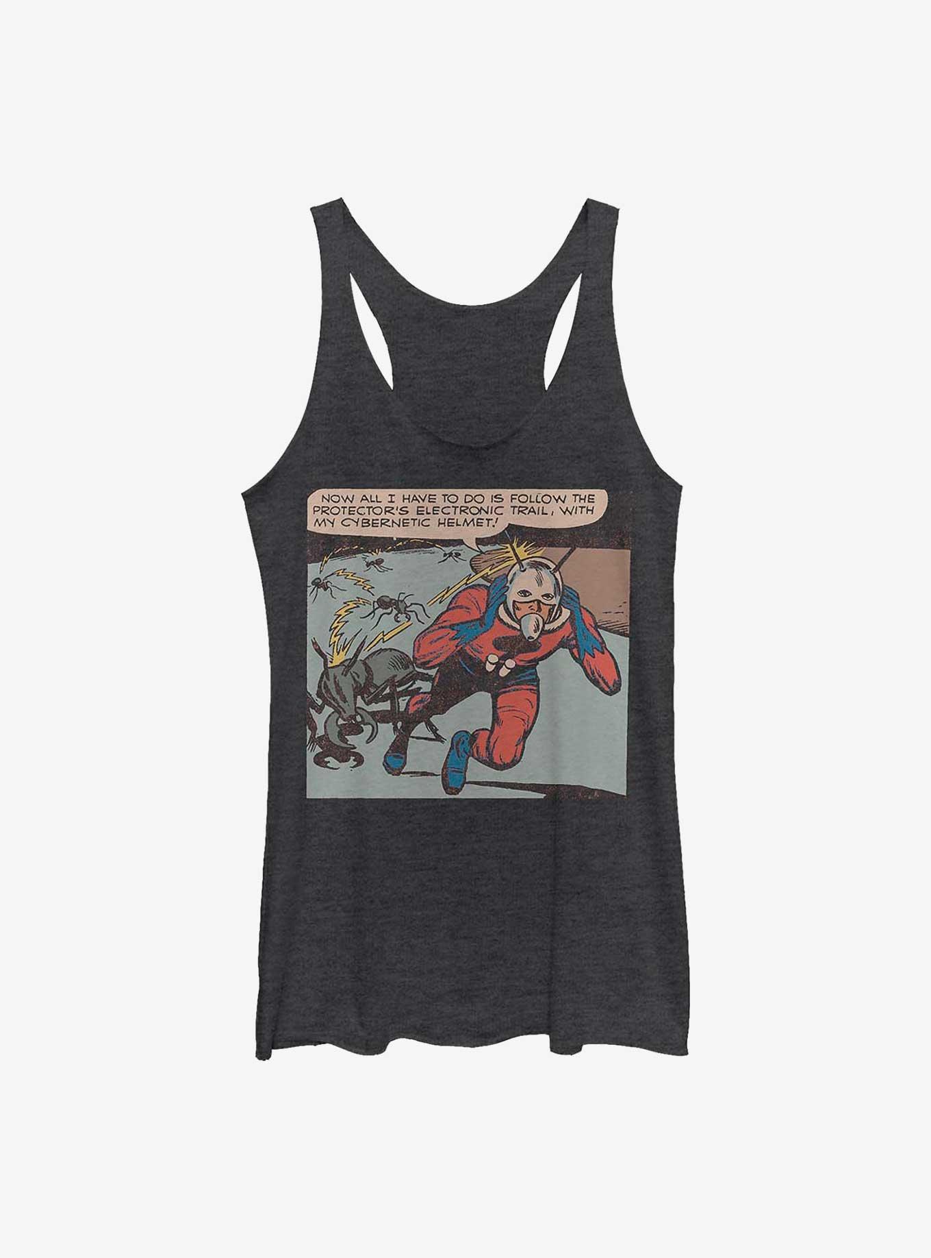 Marvel Ant-Man Comic Book Square Girls Raw Edge Tank, BLK HTR, hi-res