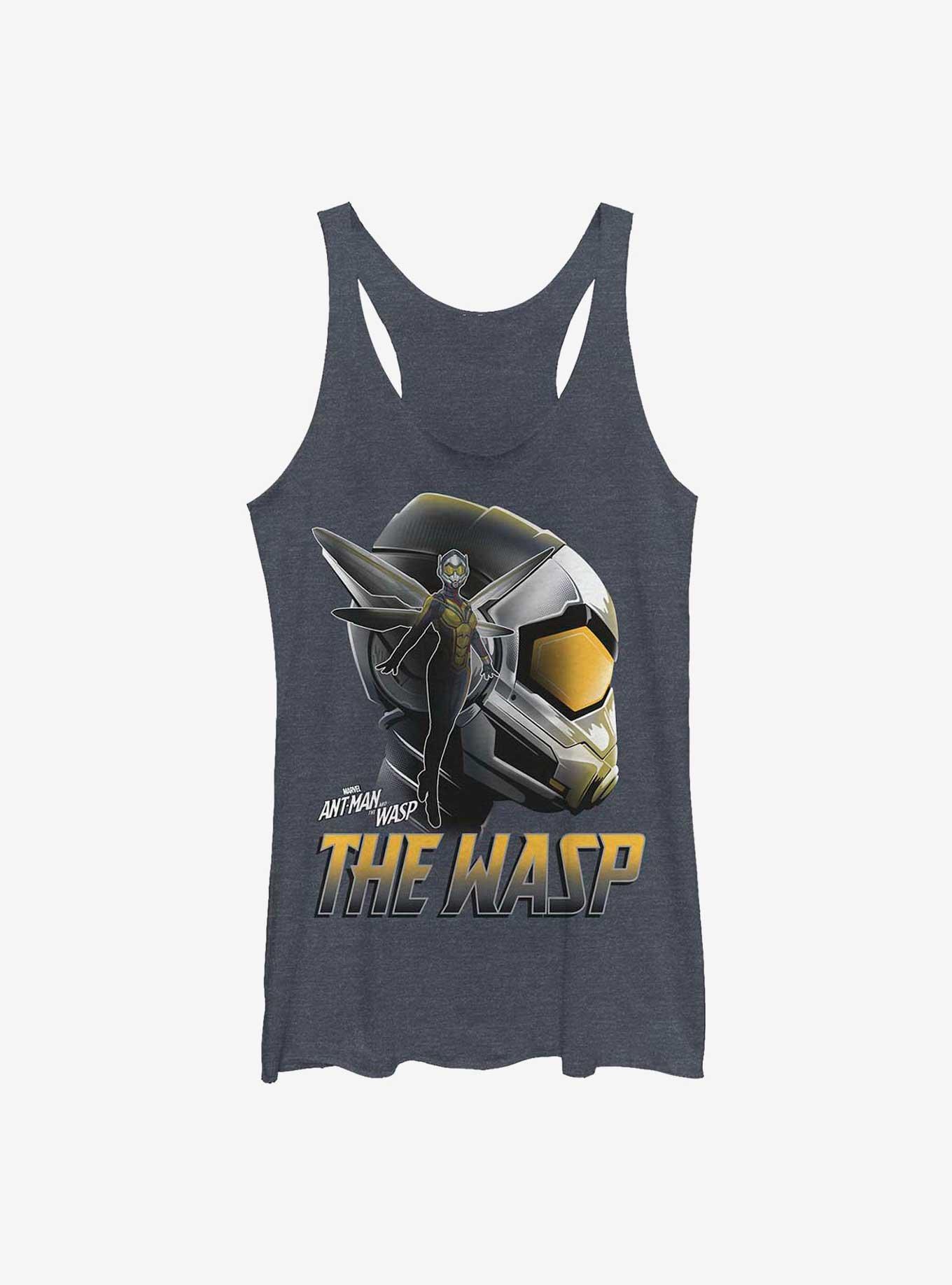 Marvel Ant-Man The Wasp Helmet Girls Raw Edge Tank, NAVY HTR, hi-res