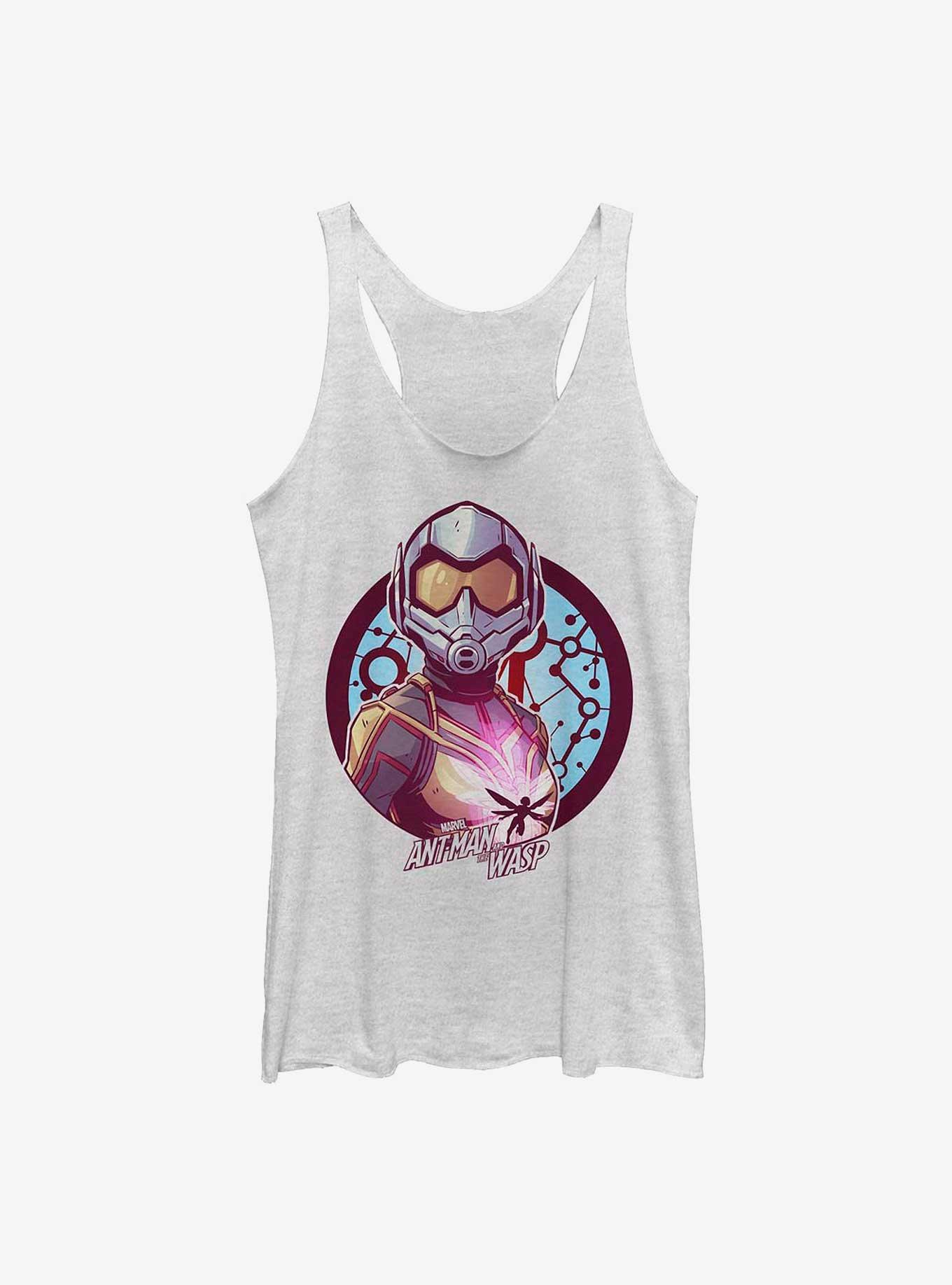 Marvel Ant-Man The Wasp Pym Particle Girls Raw Edge Tank, WHITE HTR, hi-res