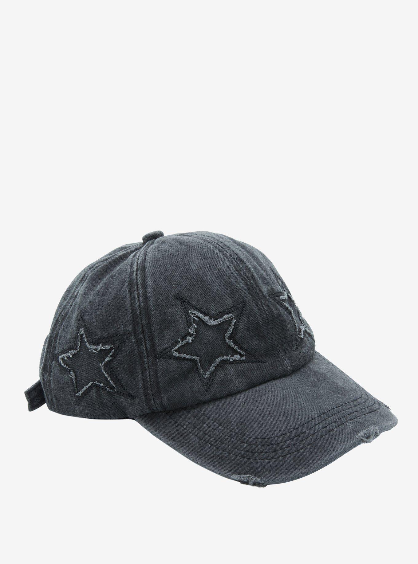 Grey Distressed Star Dad Cap, , hi-res