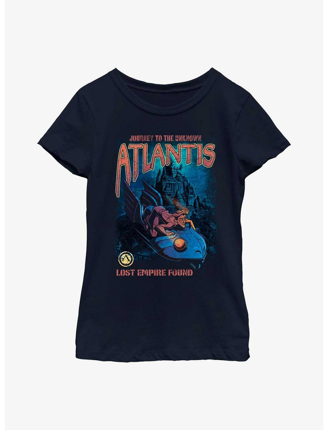 Disney Atlantis: The Lost Empire Milo Lost Empire Found Poster Youth Girls T-Shirt, NAVY, hi-res