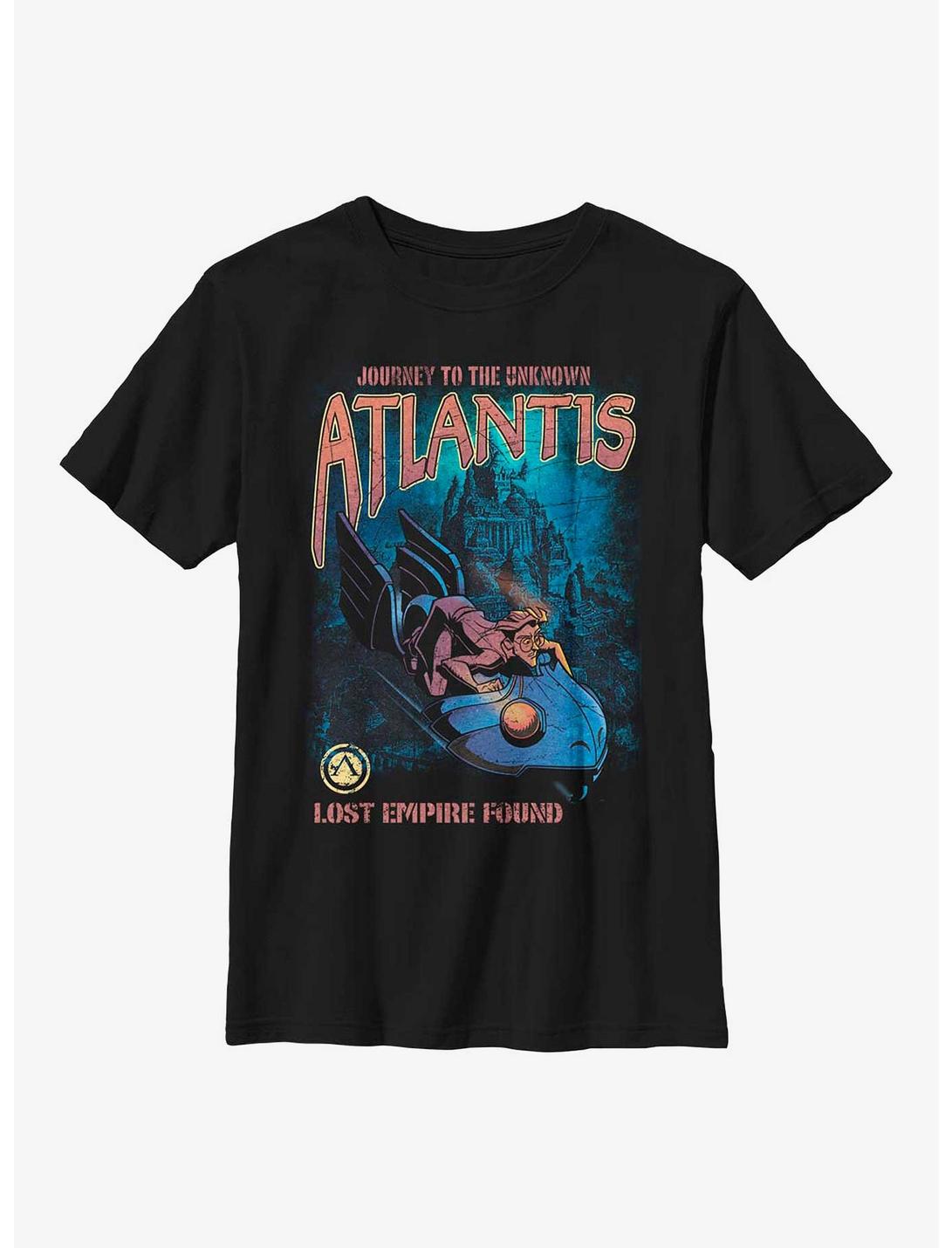 Disney Atlantis: The Lost Empire Milo Lost Empire Found Poster Youth T-Shirt, BLACK, hi-res