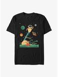 Disney Pixar Wall-E Eve and Wall-E Space Poster T-Shirt, BLACK, hi-res