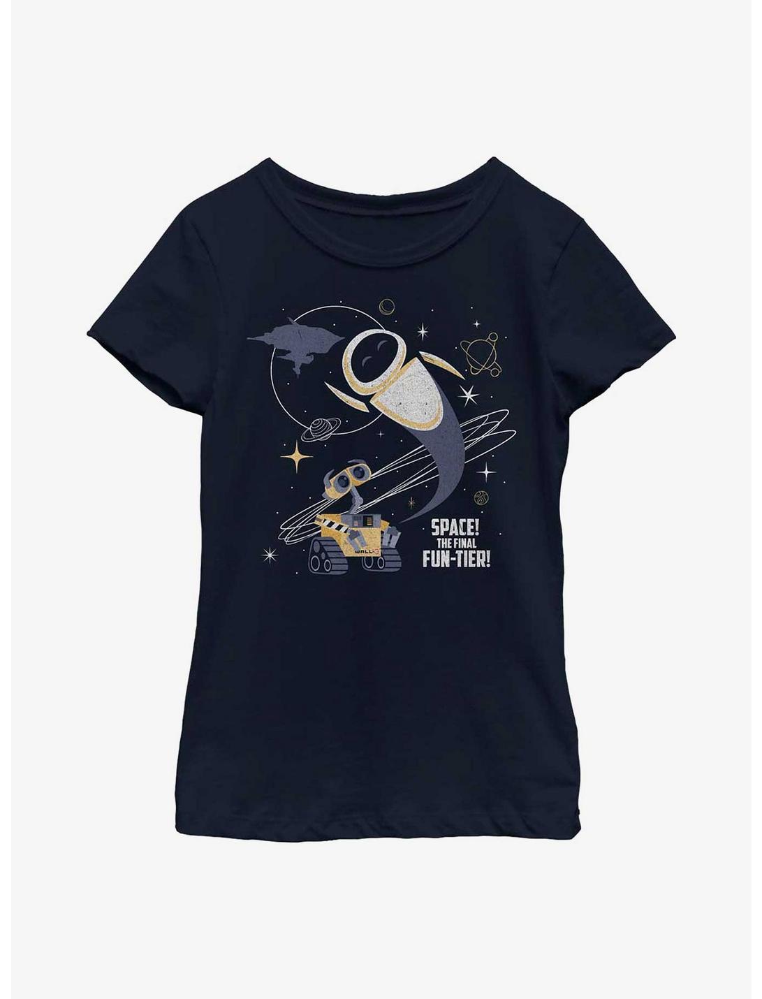 Disney Pixar Wall-E Retro Space Fun-tier Youth Girls T-Shirt, NAVY, hi-res