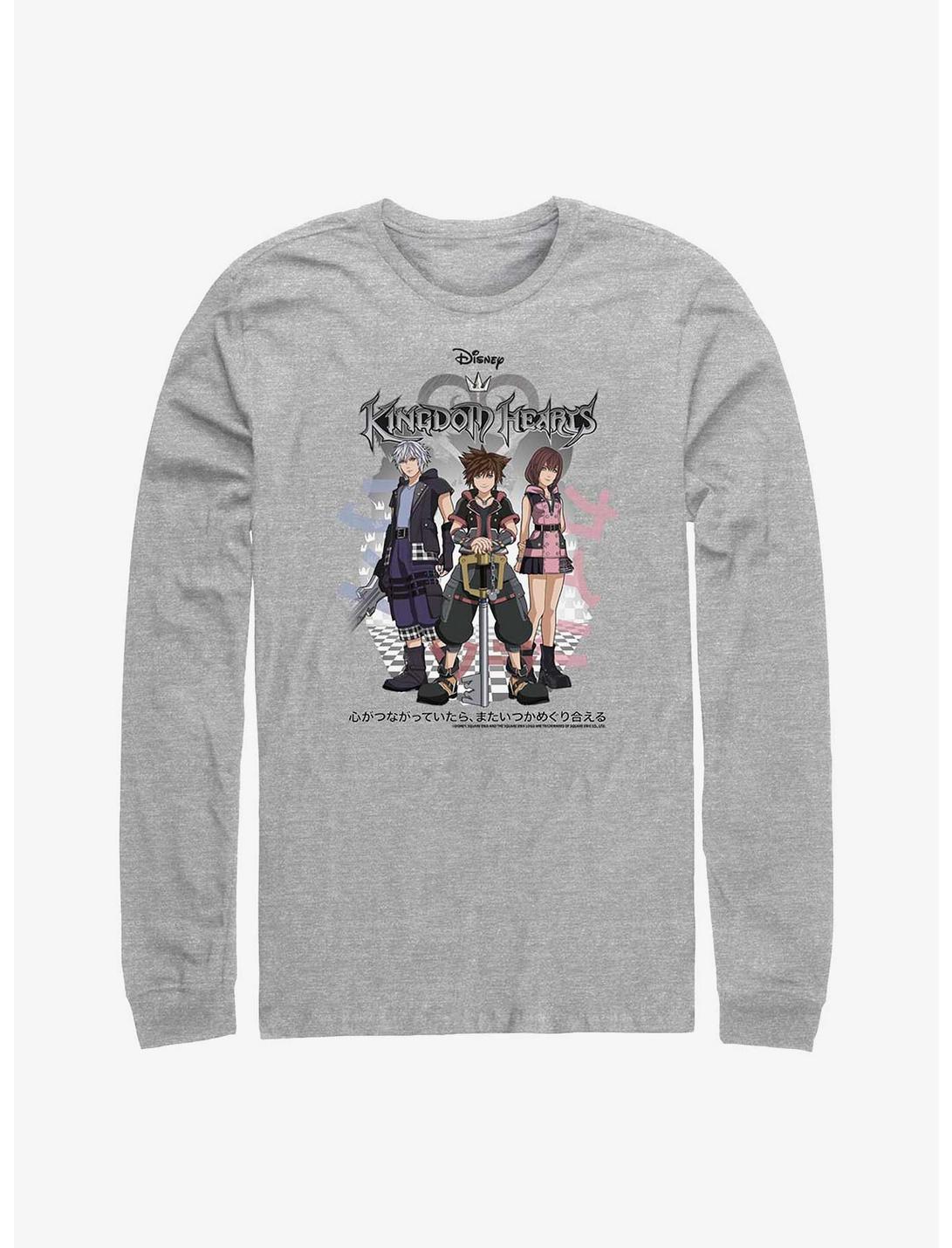 Kingdom Hearts Riku, Sora, and Kairi Group Long-Sleeve T-Shirt, ATH HTR, hi-res