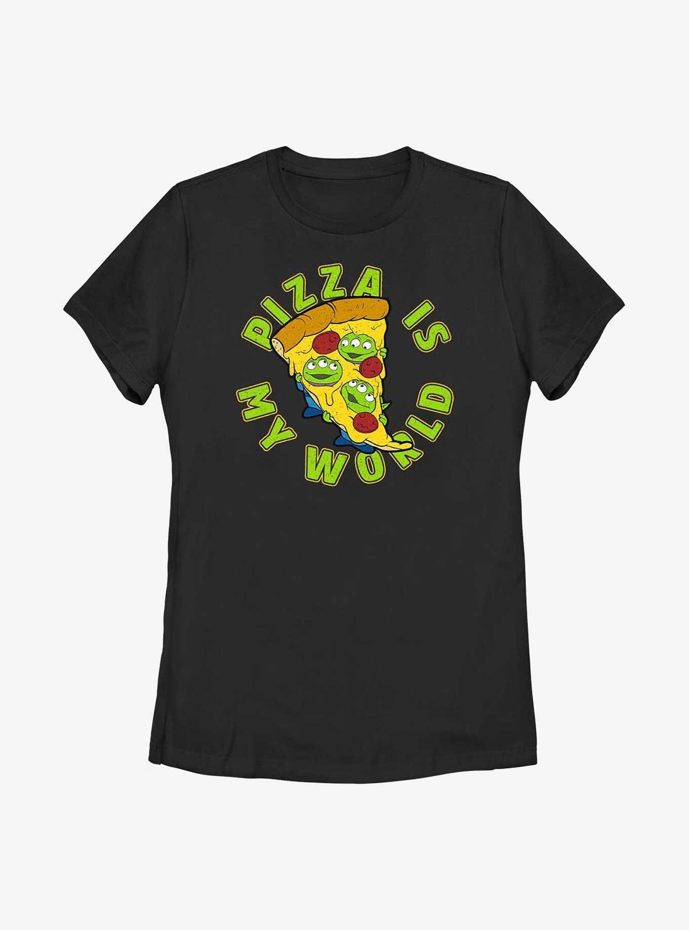 Disney Pixar Toy Story Pizza Is My World Womens T-Shirt, BLACK, hi-res