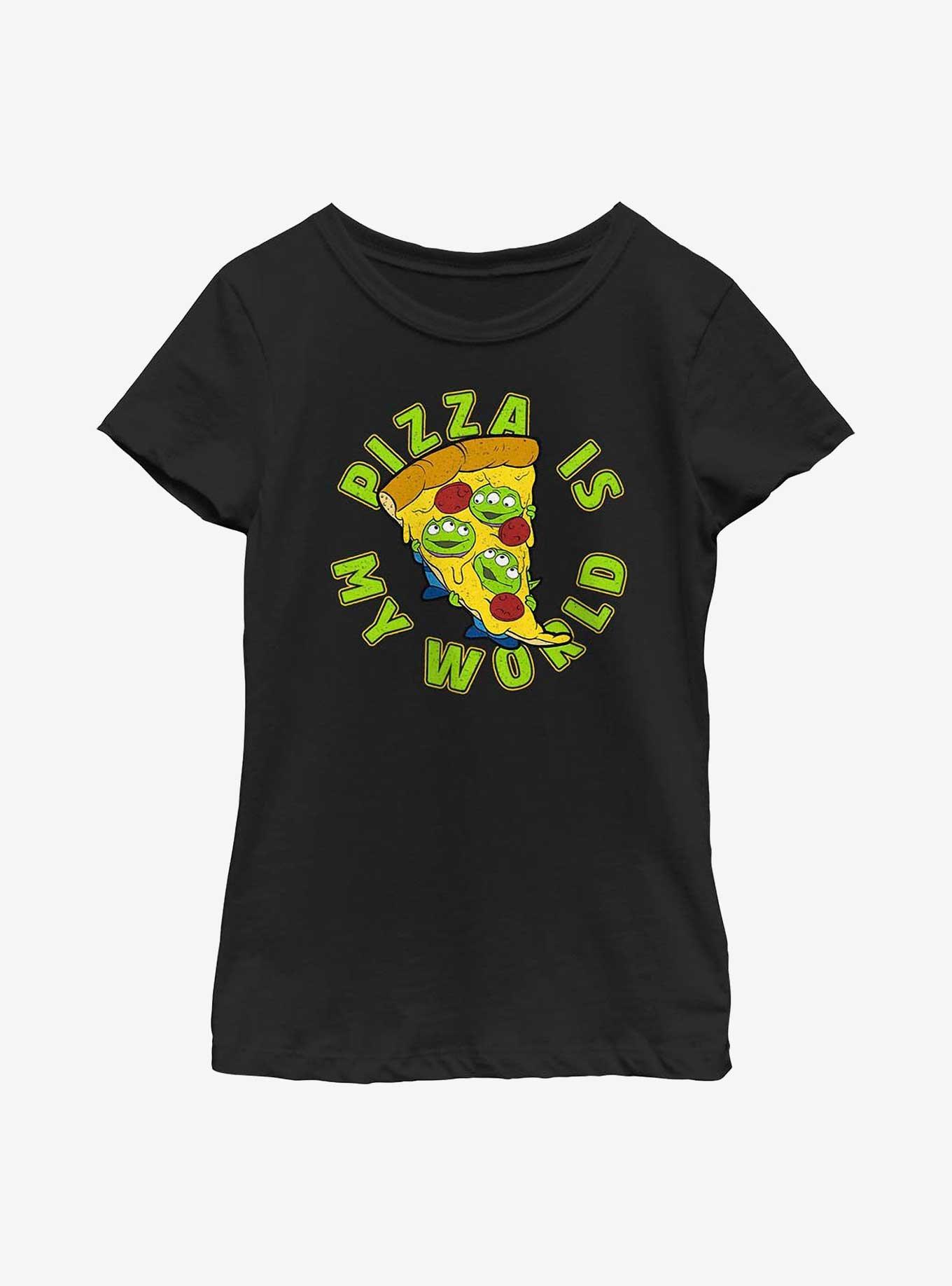 Disney Pixar Toy Story Pizza Is My World Youth Girls T-Shirt, BLACK, hi-res