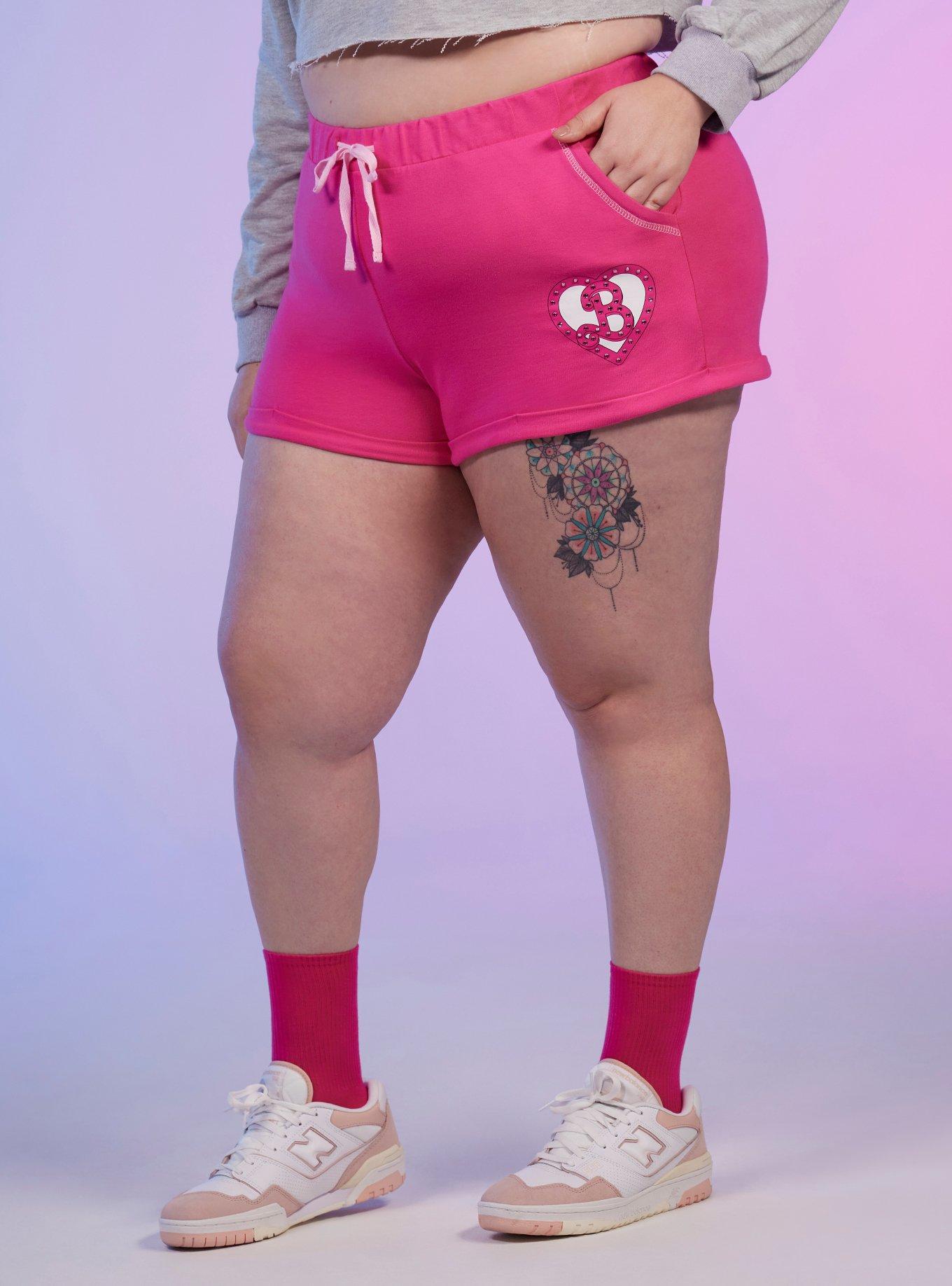 Barbie Rhinestone Pink Lounge Shorts Plus Size