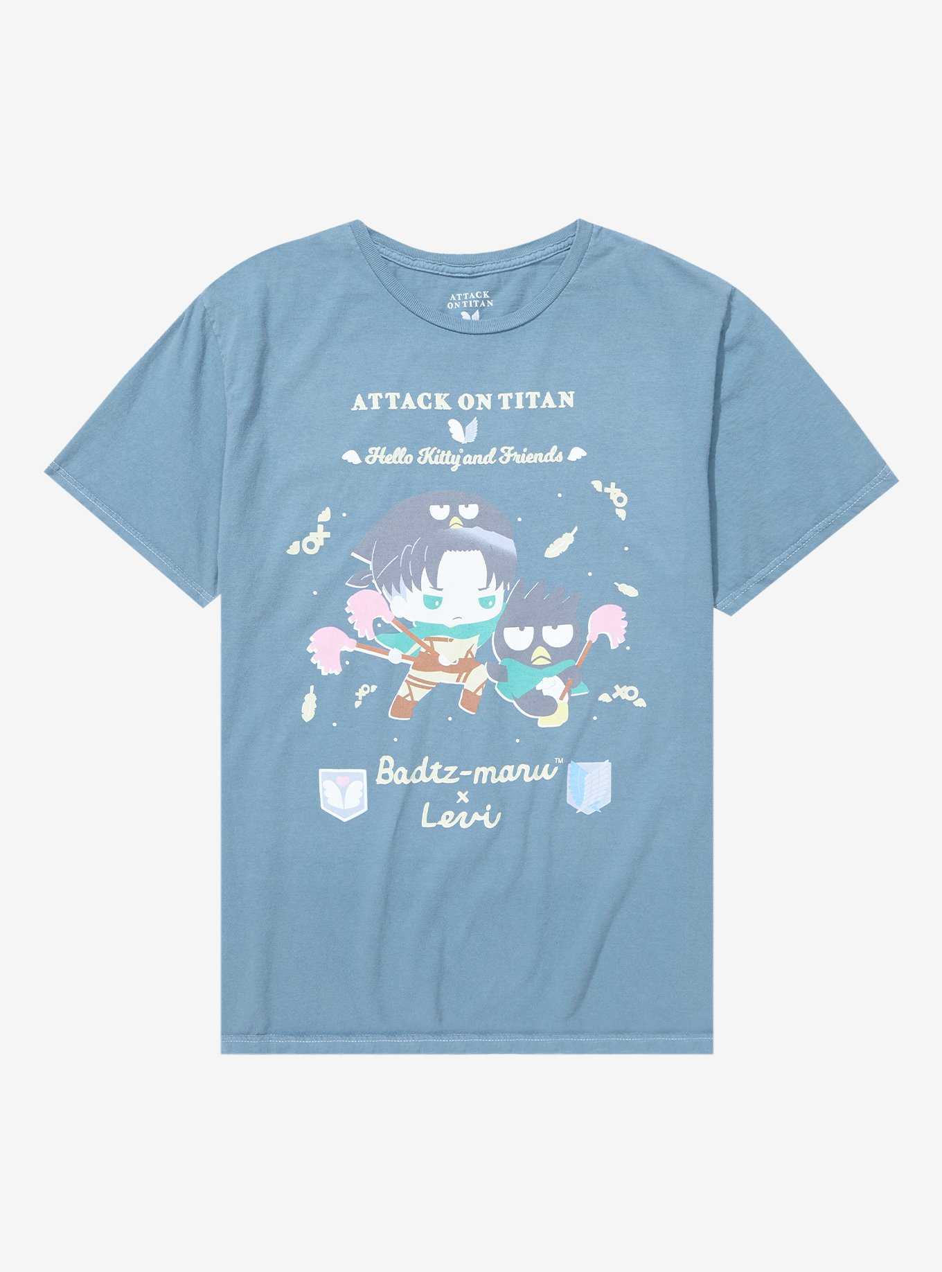 Attack On Titan X Hello Kitty And Friends Badtz-Maru & Levi T-Shirt, , hi-res