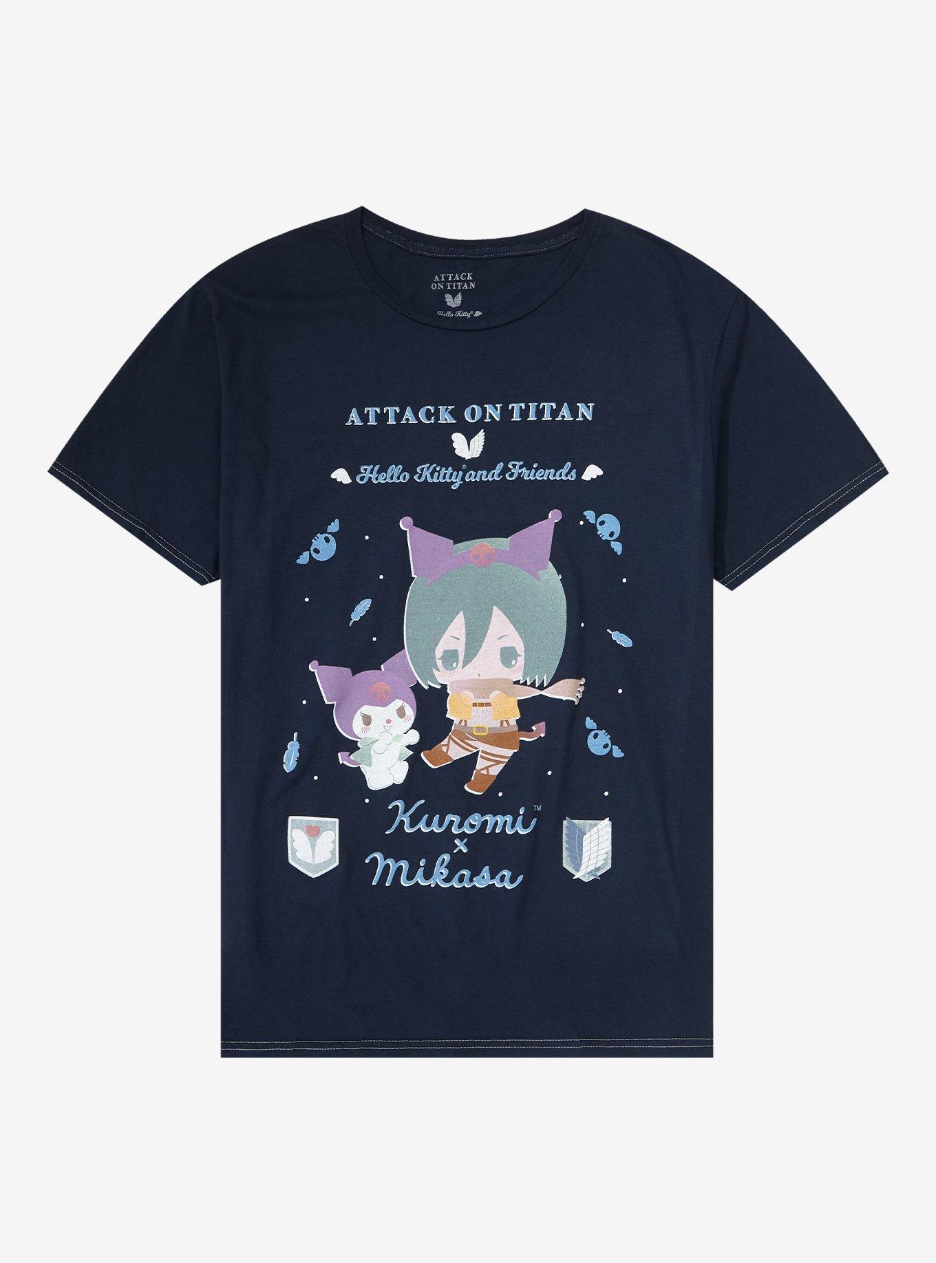 Attack On Titan X Hello Kitty And Friends Kuromi & Mikasa T-Shirt