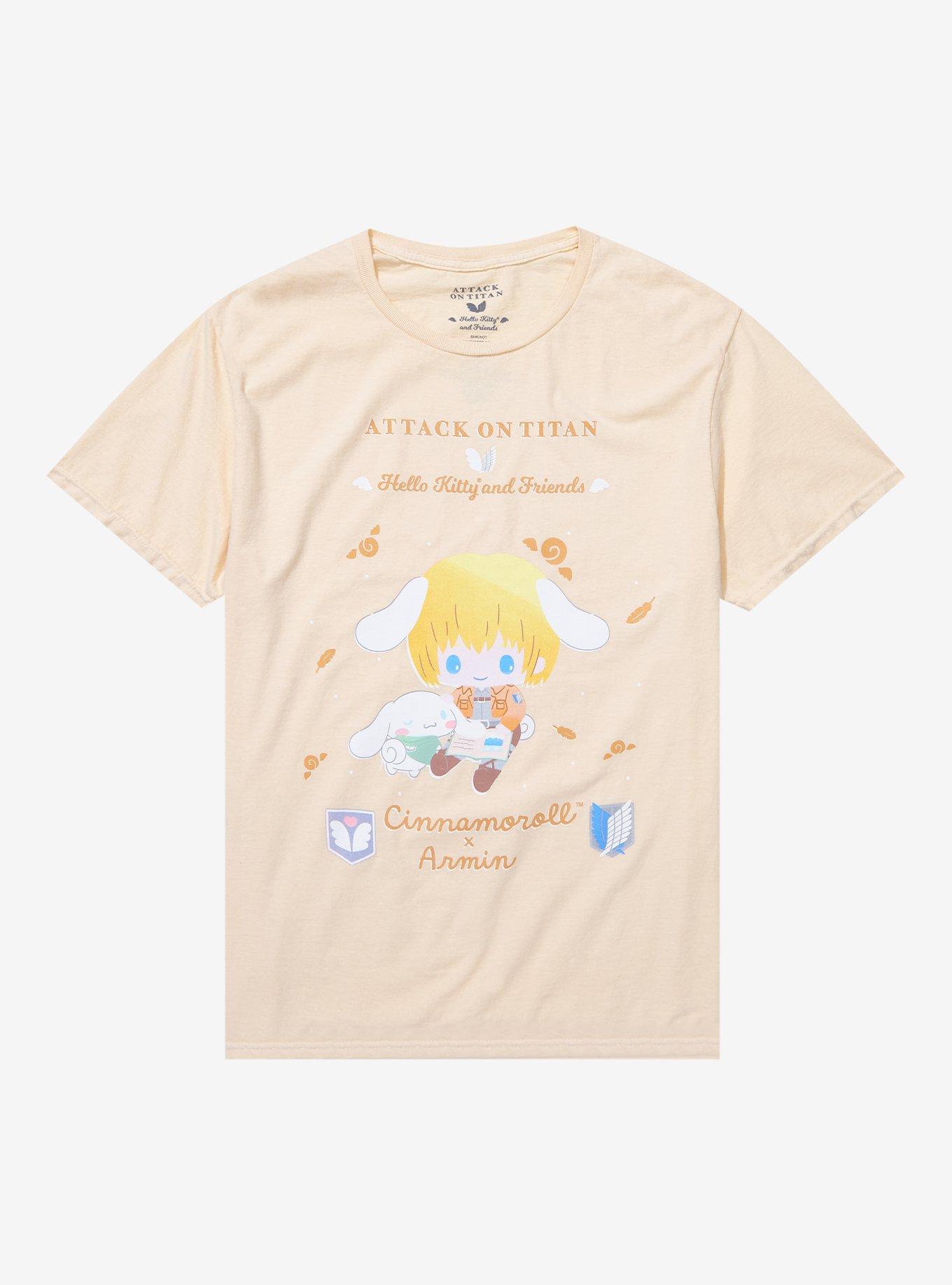 Attack On Titan X Hello Kitty And Friends Cinnamoroll & Armin T-Shirt, LIGHT YELLOW, hi-res