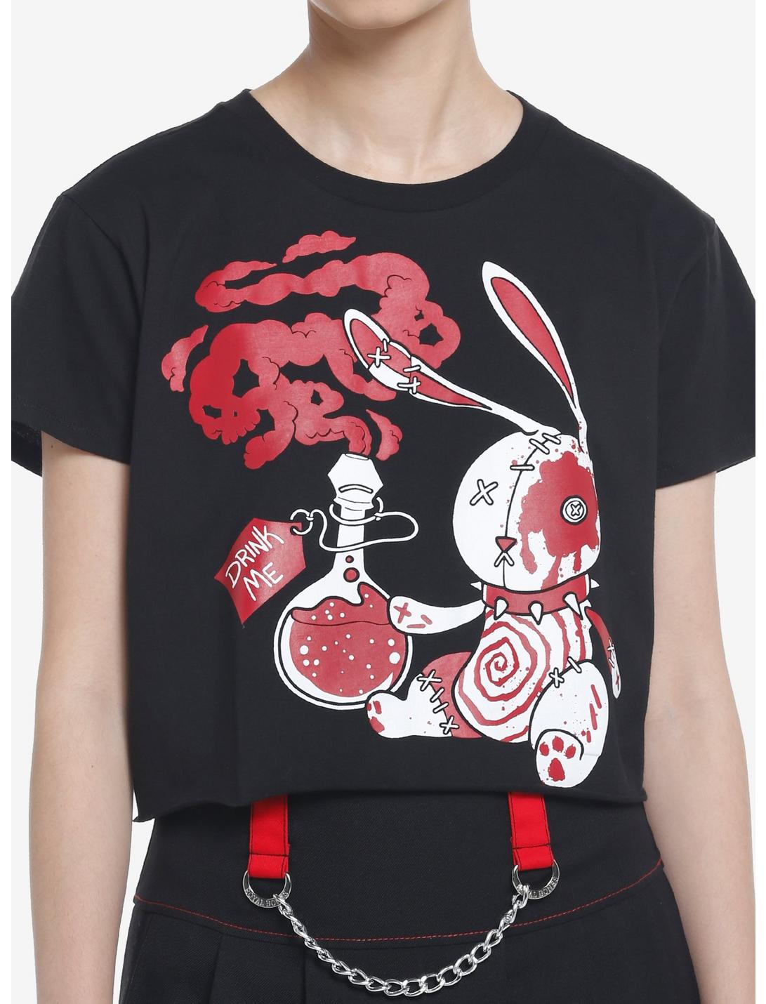 Goth Bunny With Poison Crop Girls T-Shirt, MULTI, hi-res