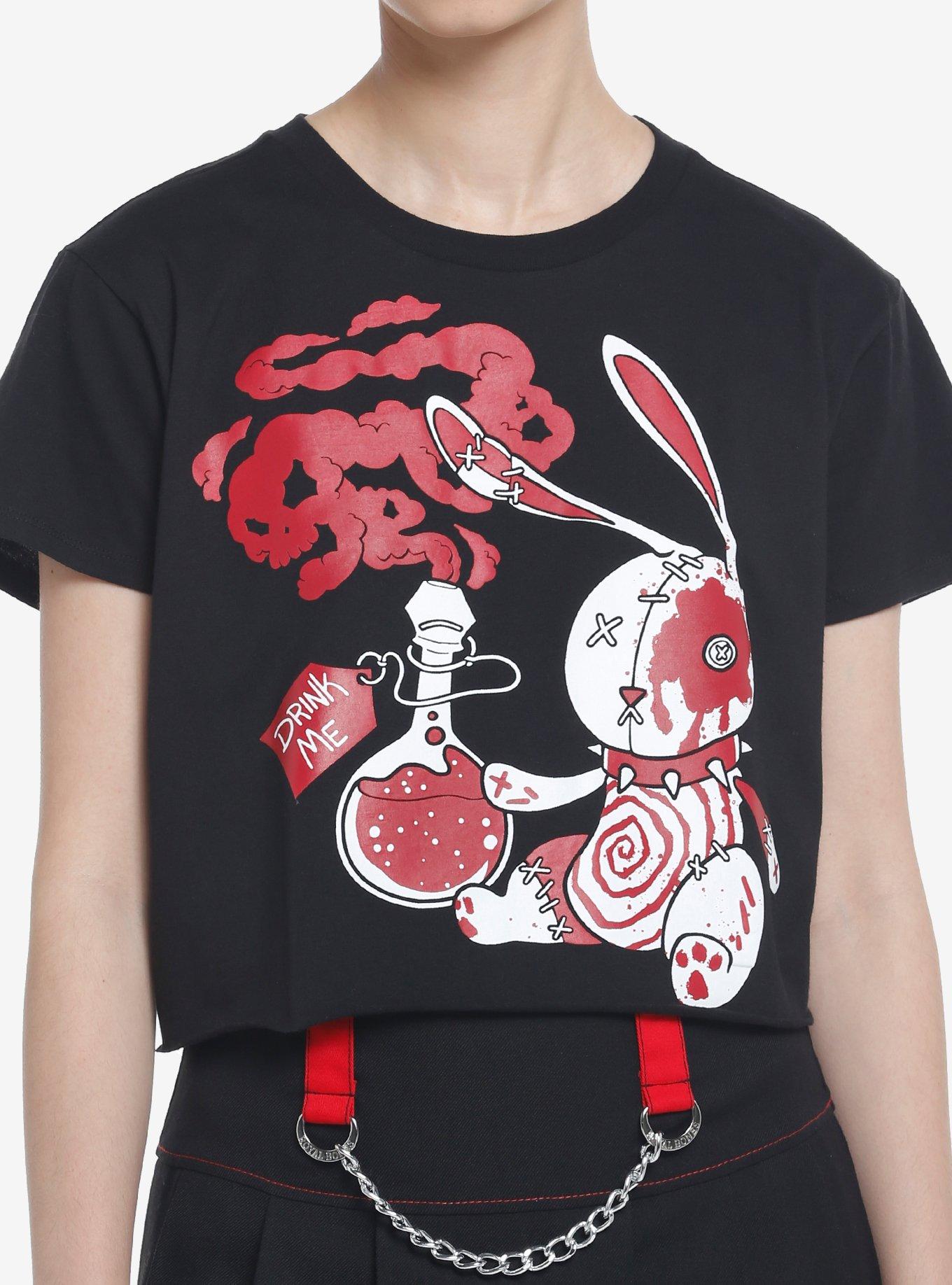 Goth Bunny With Poison Crop Girls T-Shirt, MULTI, hi-res