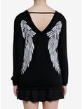 Angel Back Wings Girls Long-Sleeve Top, BLACK, hi-res