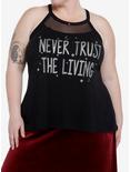 Never Trust The Living Girls Tank Top Plus Size, BLACK, hi-res