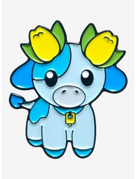 Blue Cow with Tulips Enamel Pin - BoxLunch Exclusive , , hi-res