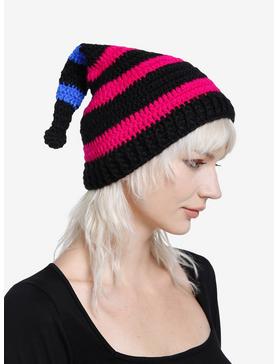 Pink & Blue Stripe Crochet Gnome Hat, , hi-res