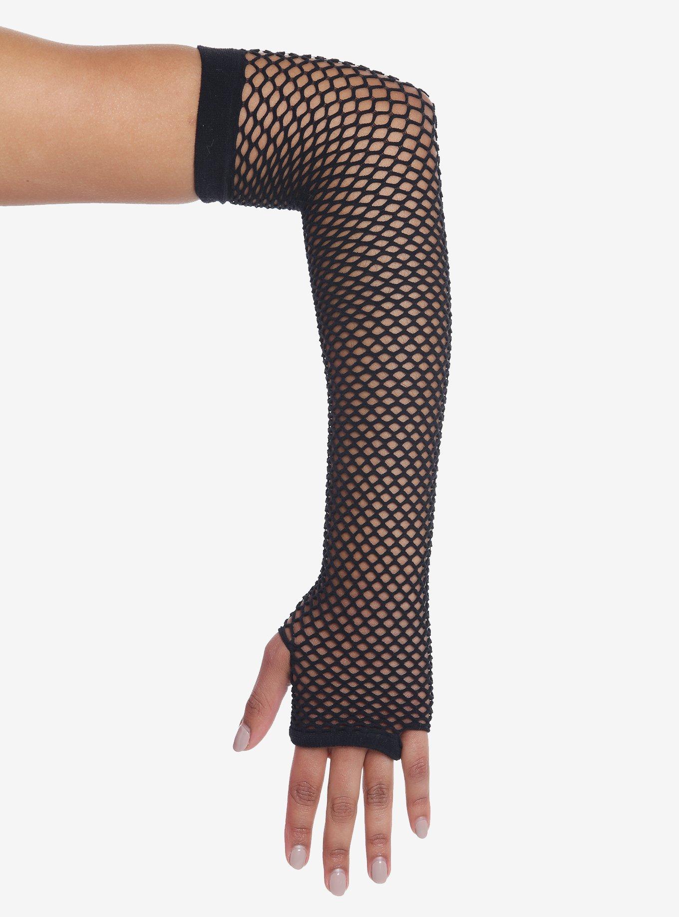 Black Extra Long Fishnet Gloves