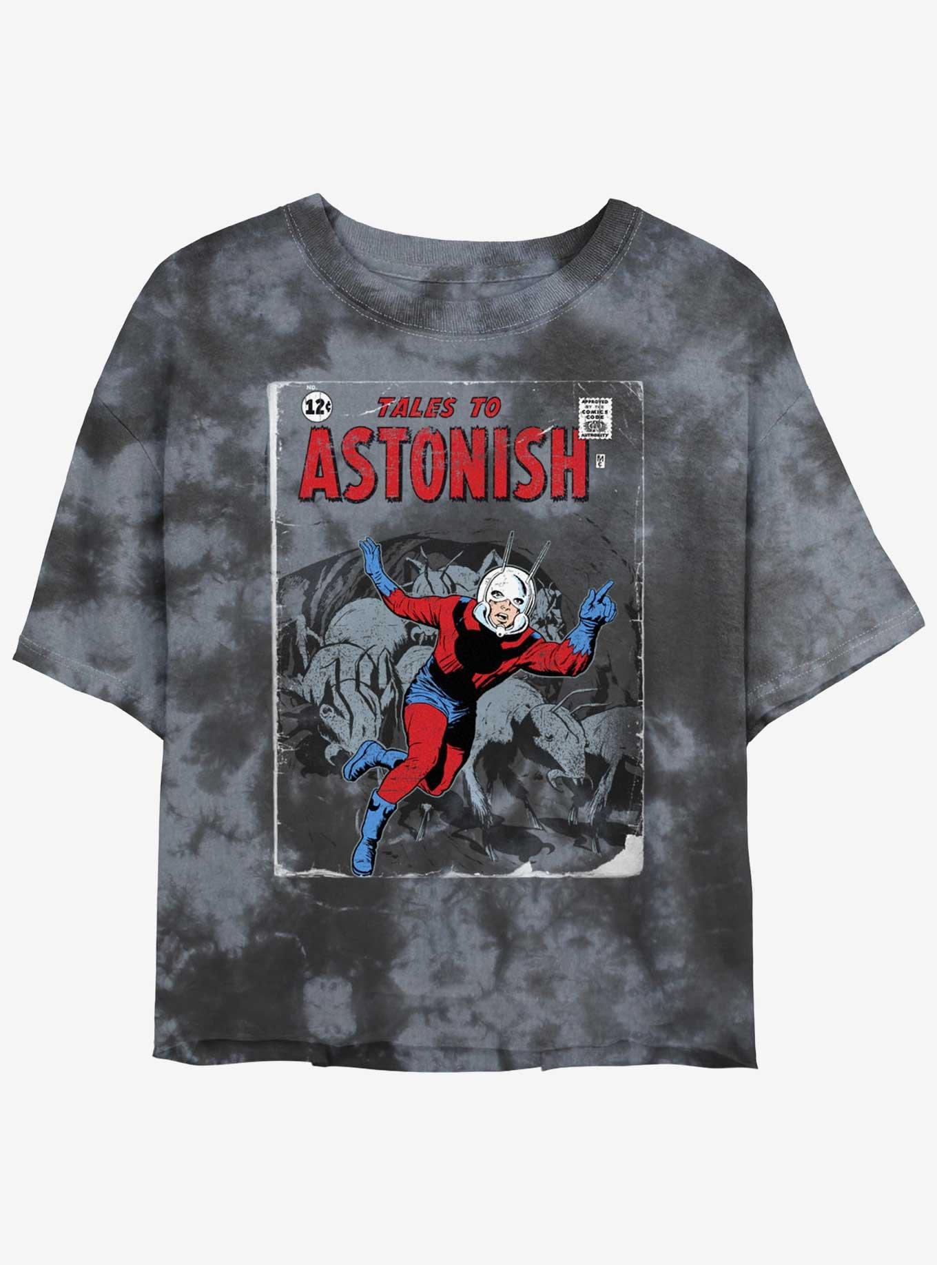 Marvel Ant-Man Ant Tales Comic Cover Tie-Dye Girls Crop T-Shirt, BLKCHAR, hi-res