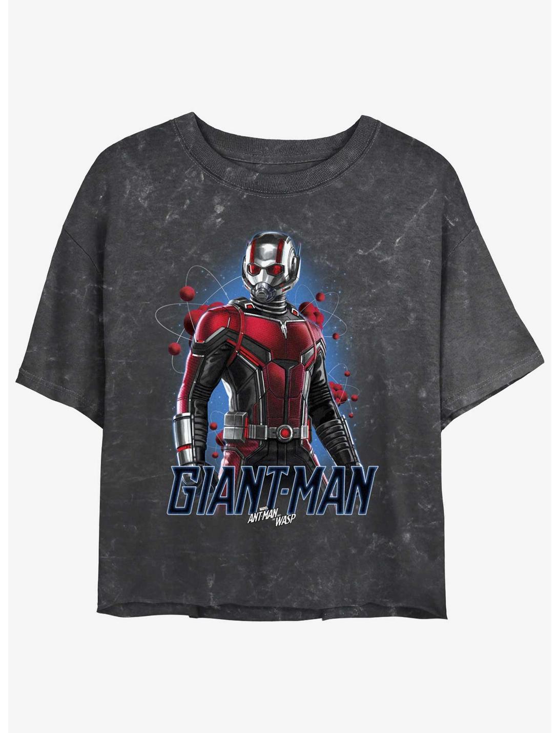 Marvel Ant-Man and the Wasp: Quantumania Giant-Man Atom Mineral Wash Girls Crop T-Shirt, BLACK, hi-res