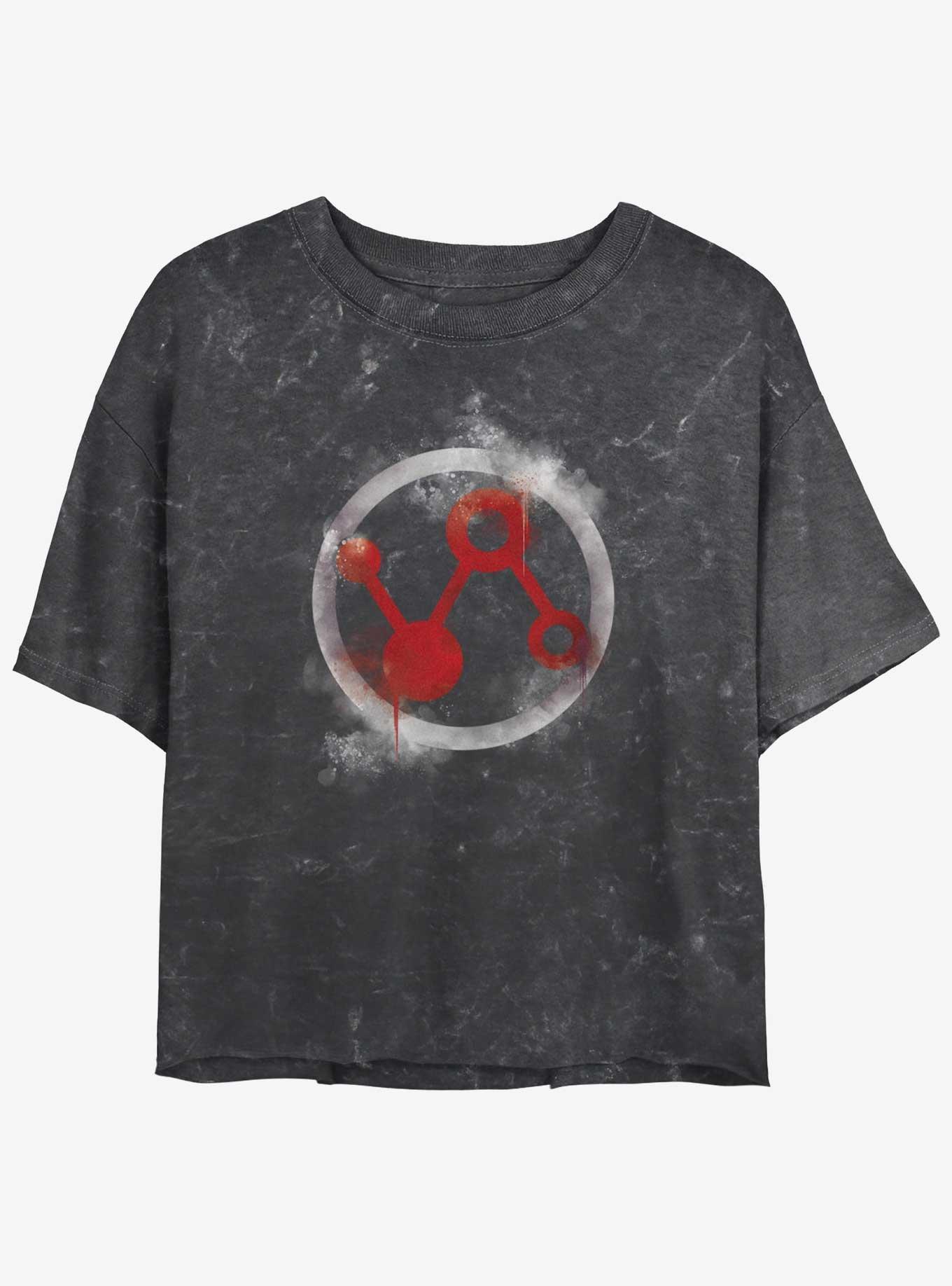 Marvel Ant-Man and the Wasp: Quantumania Pym Technologies Icon Mineral Wash Girls Crop T-Shirt, BLACK, hi-res