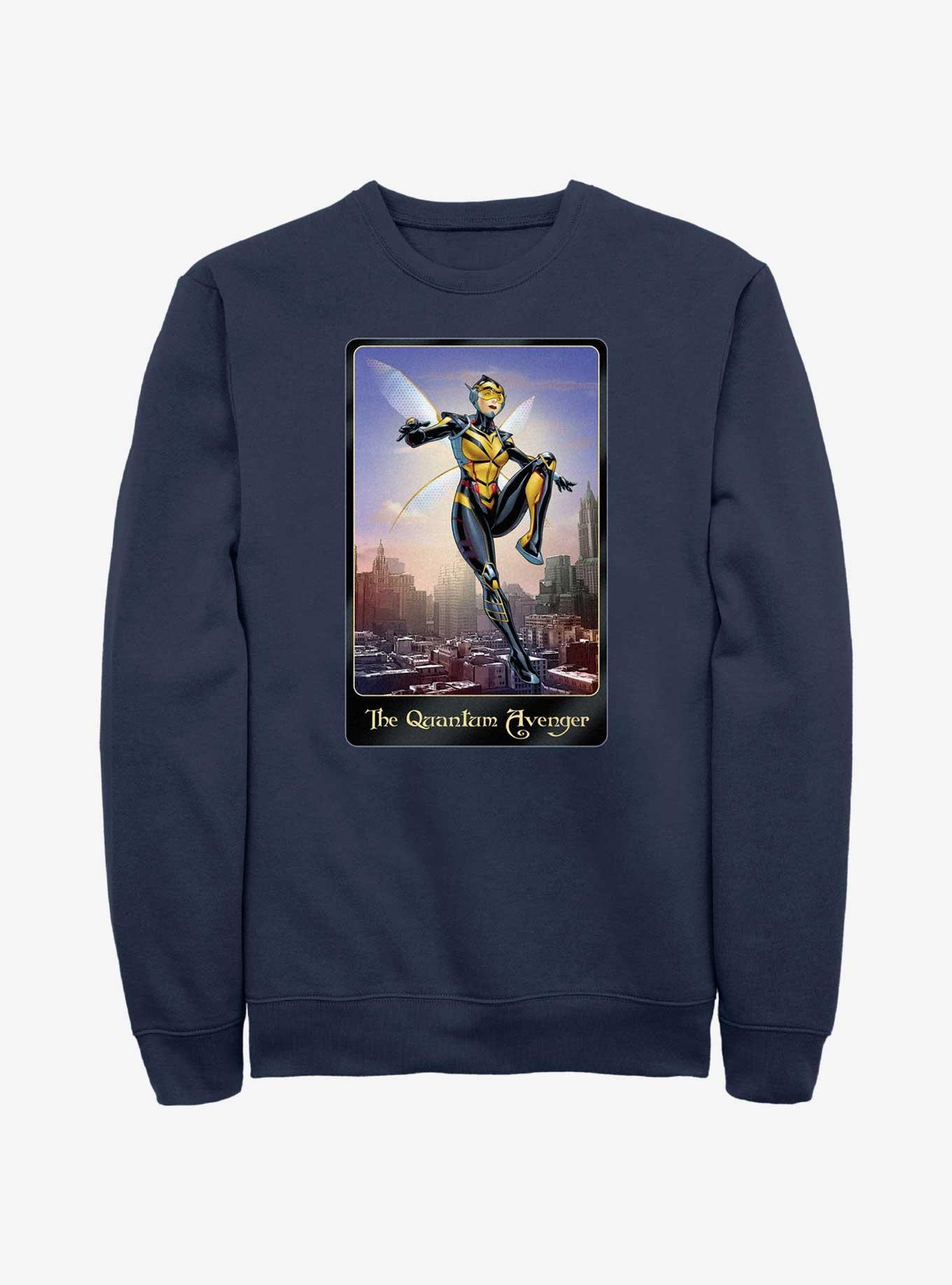 Marvel Ant-Man and the Wasp: Quantumania Wasp The Quantum Avenger Poster Sweatshirt, NAVY, hi-res
