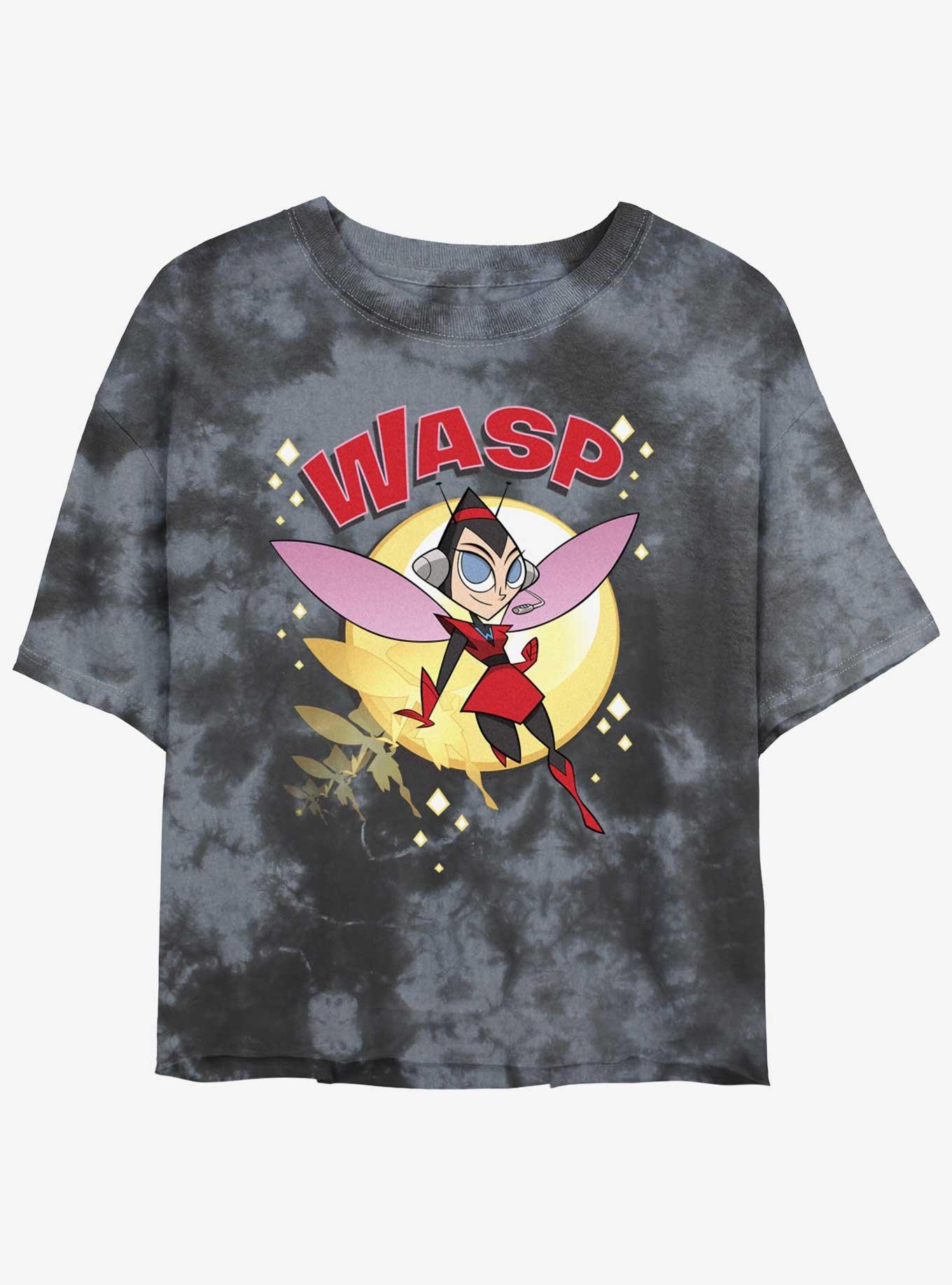 Marvel Ant-Man Retro Wasp Tie-Dye Girls Crop T-Shirt, BLKCHAR, hi-res