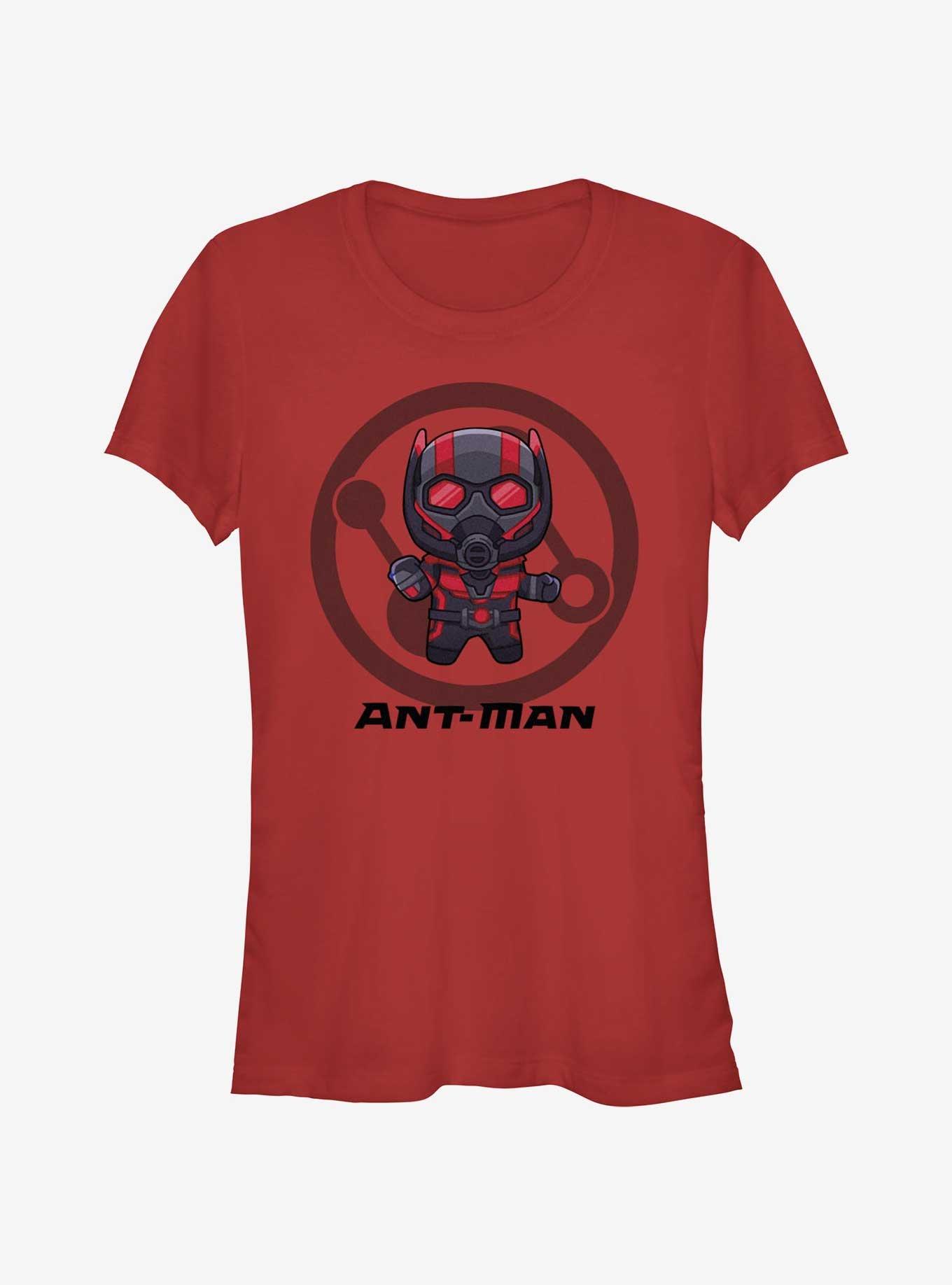 Marvel Ant-Man and the Wasp: Quantumania Chibi Ant-Man Badge Girls T-Shirt, RED, hi-res