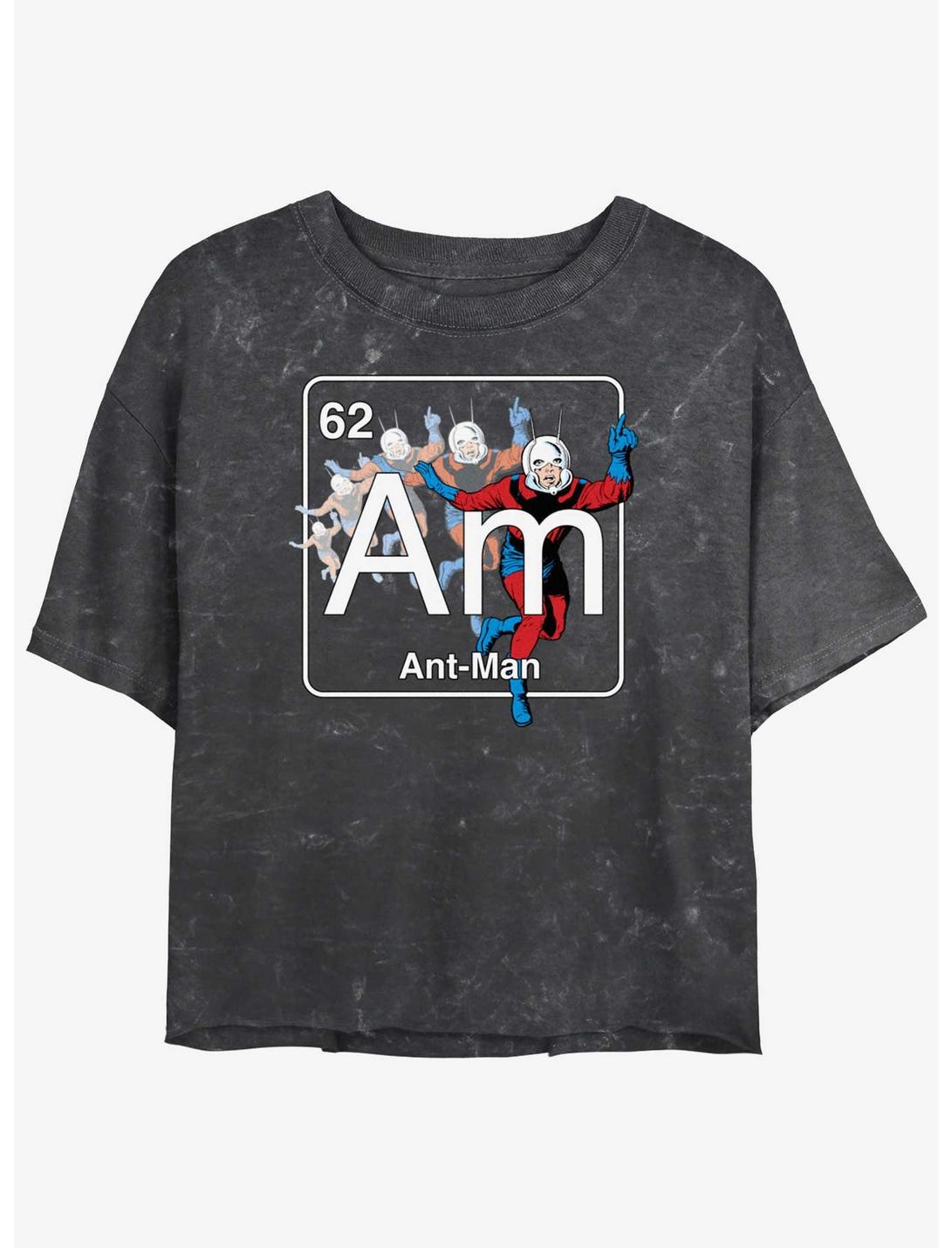 Marvel Ant-Man Periodic Element Ant-Man Mineral Wash Girls Crop T-Shirt, BLACK, hi-res