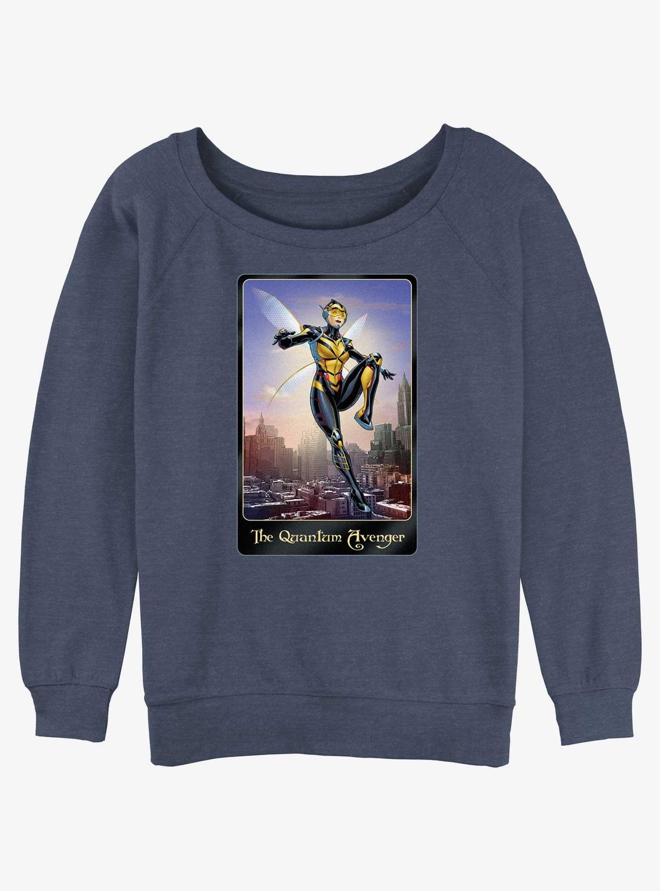 Marvel Ant-Man and the Wasp: Quantumania Wasp The Quantum Avenger Poster Slouchy Sweatshirt, BLUEHTR, hi-res
