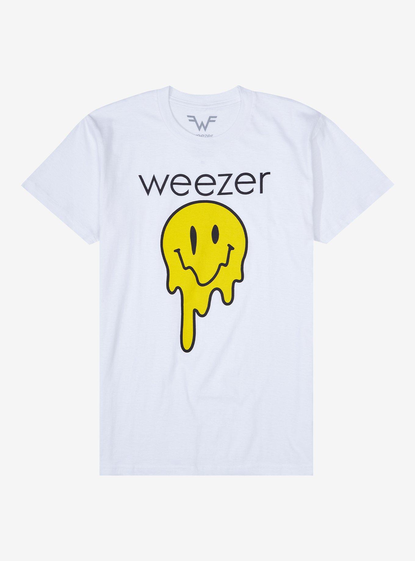 Weezer Melting Face Boyfriend Fit Girls T-Shirt, BRIGHT WHITE, hi-res